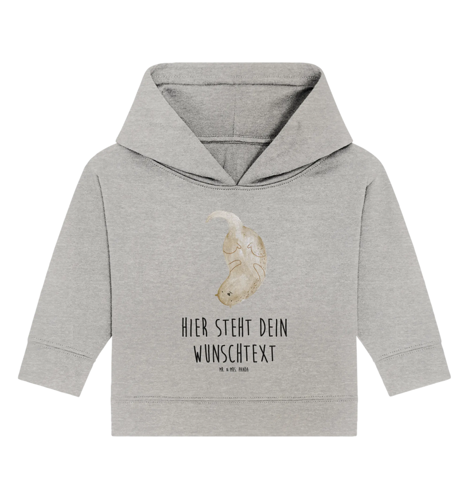 Personalisierter Baby Hoodie Otter Kopfüber Personalisierter Baby Hoodie, Baby Hoodie mit Namen, Babyhoodie Wunschtext, Otter, Fischotter, Seeotter, Otter Seeotter See Otter