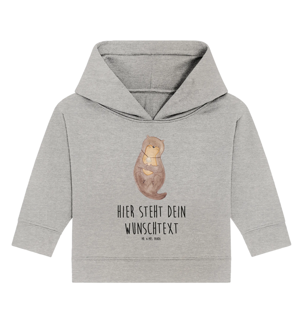 Personalisierter Baby Hoodie Otter Muschel Personalisierter Baby Hoodie, Baby Hoodie mit Namen, Babyhoodie Wunschtext, Otter, Fischotter, Seeotter, Otterliebe, grübeln, träumen, Motivation, Tagträumen, Büro