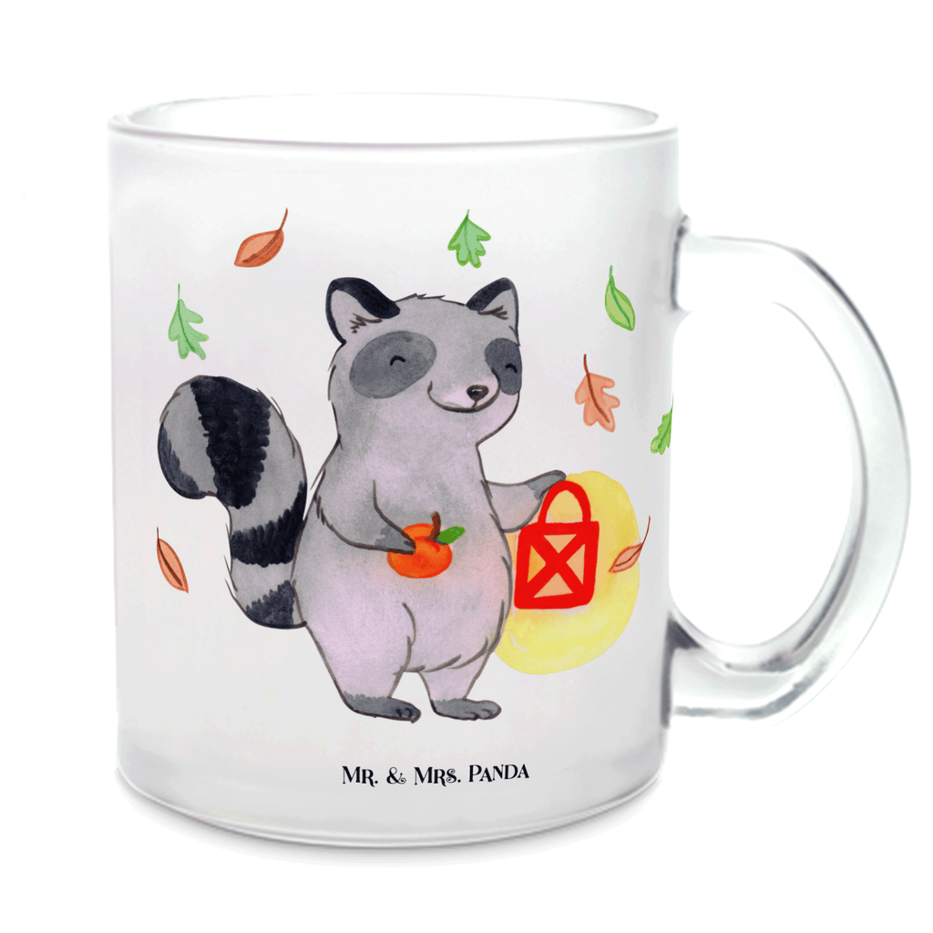 Teetasse Waschbär Laterne Teetasse, Teeglas, Teebecher, Tasse mit Henkel, Tasse, Glas Teetasse, Teetasse aus Glas, Halloween, Deko, Martinssingen, Dekoration, Geschenke, Schenken, Halloween Deko, Trick or Treat, Süßes sonst gibt's saures, Waschbär, Laterne, Herbst