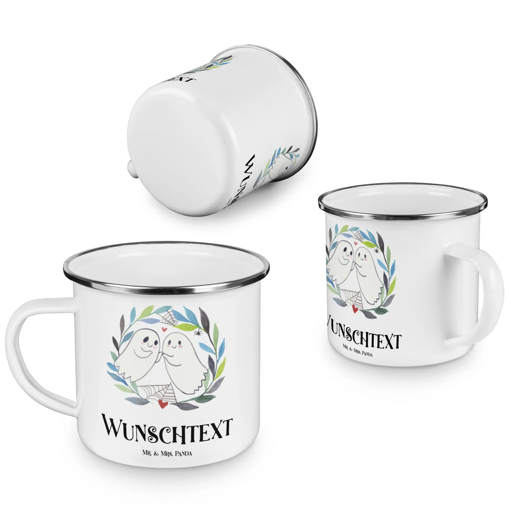 Personalisierte Emaille Tasse Gespenster  Liebe Emaille Tasse personalisiert, Emaille Tasse mit Namen, Campingtasse personalisiert, Namenstasse, Campingtasse bedrucken, Campinggeschirr personalsisert, tasse mit namen, personalisierte tassen, personalisierte tasse, tasse selbst gestalten, tasse bedrucken, tassen bedrucken, Halloween, Deko, Martinssingen, Dekoration, Geschenke, Schenken, Gespenst, Paar, Verliebt