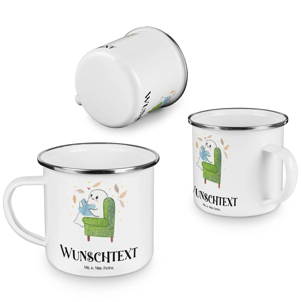 Personalisierte Emaille Tasse Gespenst  Buch Emaille Tasse personalisiert, Emaille Tasse mit Namen, Campingtasse personalisiert, Namenstasse, Campingtasse bedrucken, Campinggeschirr personalsisert, tasse mit namen, personalisierte tassen, personalisierte tasse, tasse selbst gestalten, tasse bedrucken, tassen bedrucken, Halloween, Deko, Martinssingen, Dekoration, Geschenke, Schenken, Gespenst, Buch, Herbst, gemütlich