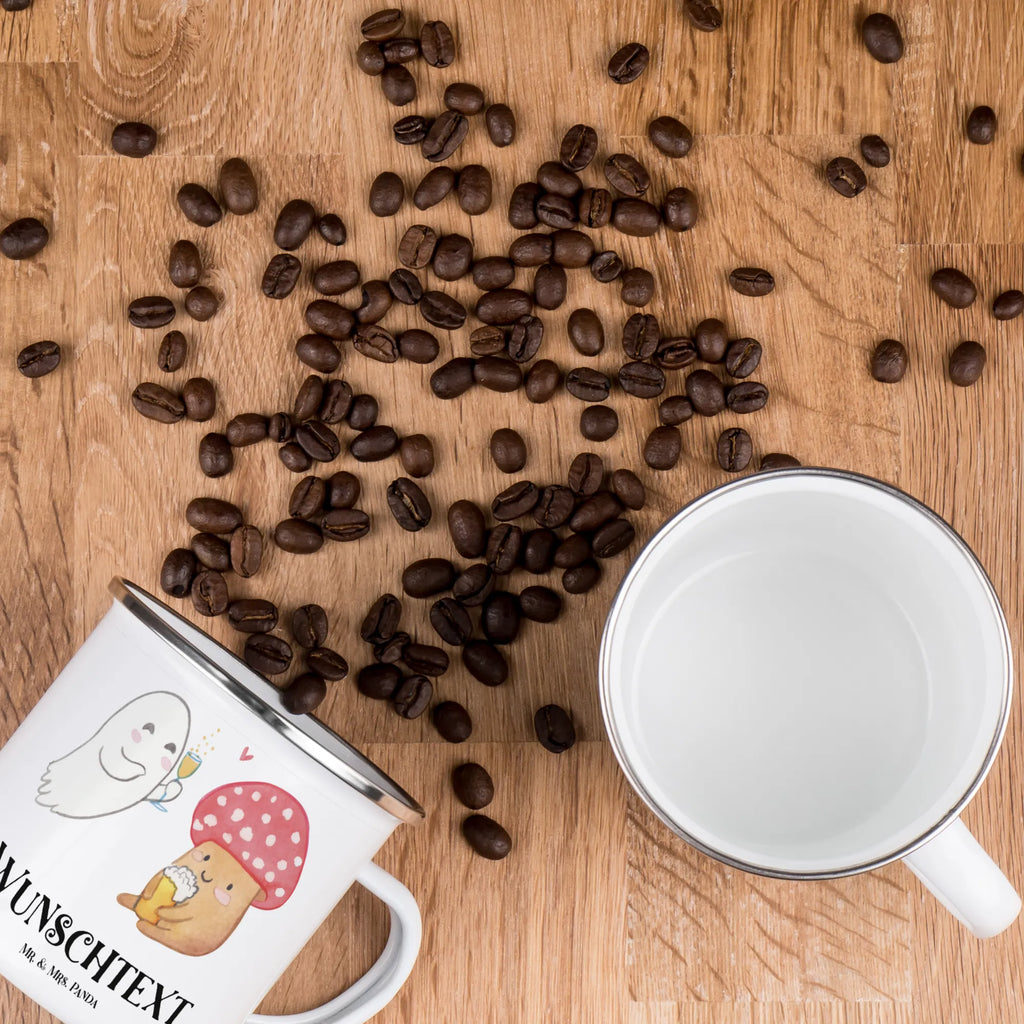 Personalisierte Emaille Tasse Gespenst  Prost Emaille Tasse personalisiert, Emaille Tasse mit Namen, Campingtasse personalisiert, Namenstasse, Campingtasse bedrucken, Campinggeschirr personalsisert, tasse mit namen, personalisierte tassen, personalisierte tasse, tasse selbst gestalten, tasse bedrucken, tassen bedrucken, Halloween, Deko, Martinssingen, Dekoration, Geschenke, Schenken, Gespenst, Fliegenpilz, Pils, Sekt, Bier