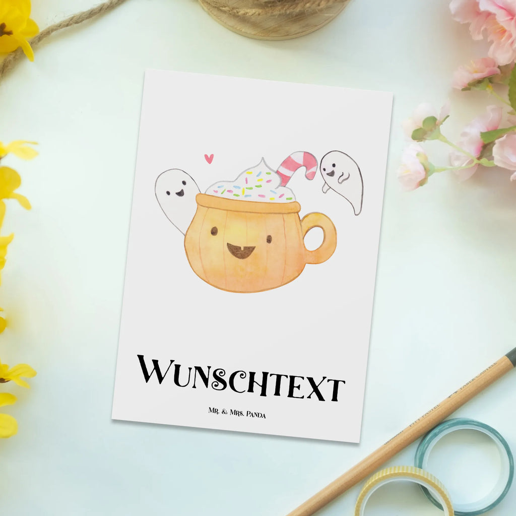 Personalisierte Postkarte Kaffee Gespenst Postkarte mit Namen, Postkarte bedrucken, Postkarte mit Wunschtext, Postkarte personalisierbar, Geschenkkarte mit Namen, Grußkarte mit Namen, Karte mit Namen, Einladung mit Namen, Ansichtskarte mit Namen, Geschenkkarte mit Wunschtext, Grußkarte mit Wunschtext, Karte mit Wunschtext, Einladung mit Wunschtext, Ansichtskarte mit Wunschtext, Halloween, Deko, Martinssingen, Dekoration, Geschenke, Schenken, Halloween Deko, Trick or Treat, Süßes sonst gibt's saures, Pumpkin spiced Latte, Kaffee, Gespenst