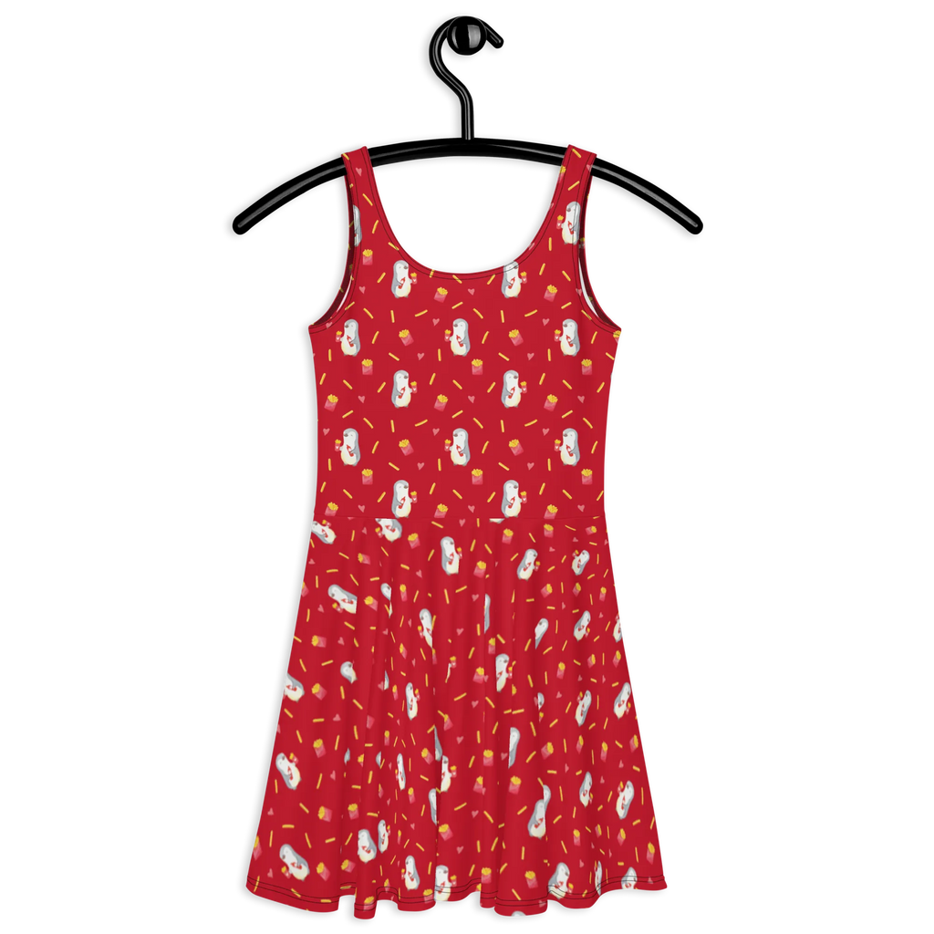 Sommerkleid Pinguin Pommes Muster Sommerkleid, Kleid, Skaterkleid, Liebe, Partner, Freund, Freundin, Ehemann, Ehefrau, Heiraten, Verlobung, Heiratsantrag, Liebesgeschenk, Jahrestag, Hocheitstag, Valentinstag, Geschenk für Frauen, Hochzeitstag, Mitbringsel, Geschenk für Freundin, Geschenk für Partner, Liebesbeweis, für Männer, für Ehemann