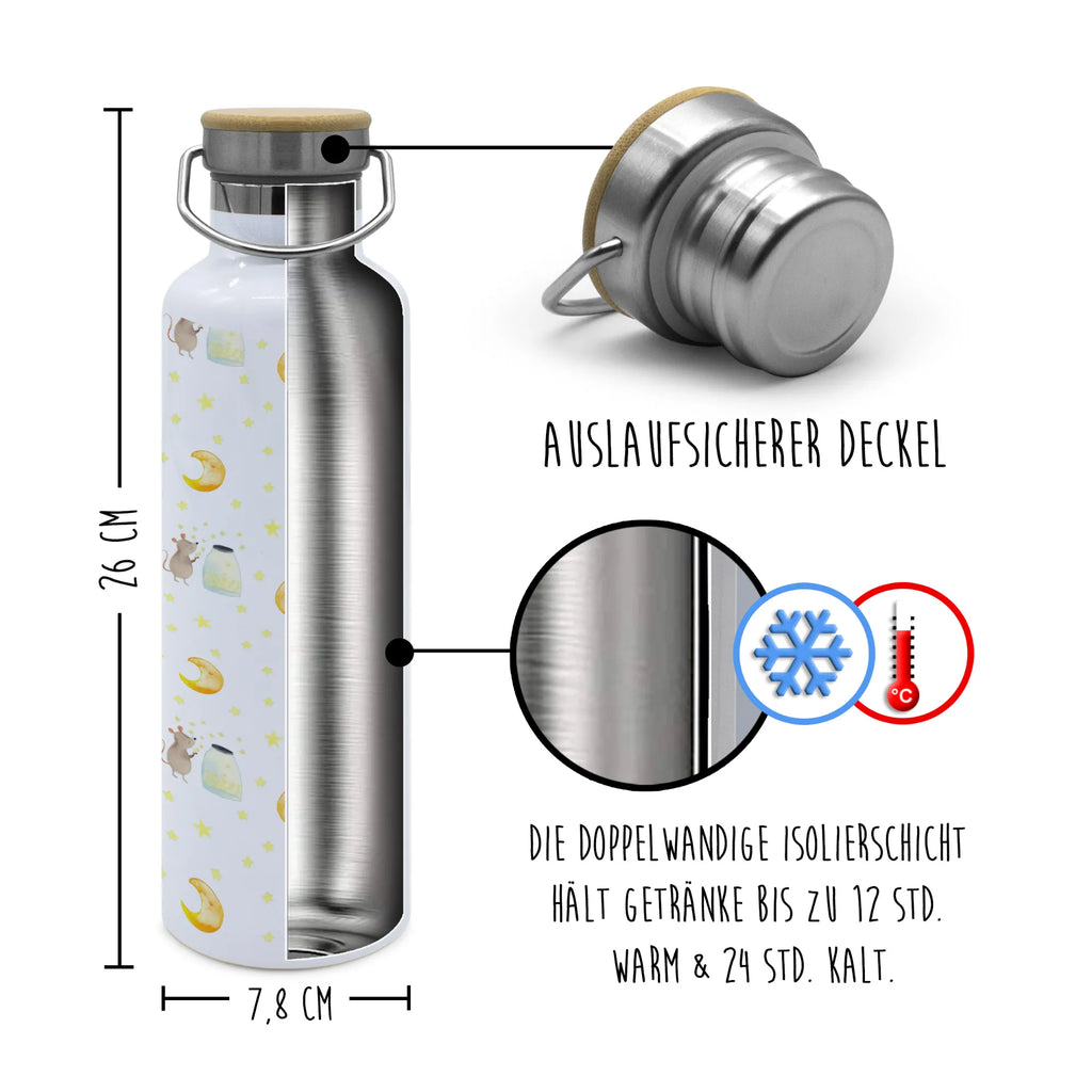 Trinkflasche Maus Sterne Muster Thermosflasche, Isolierflasche, Edelstahl, Trinkflasche, isoliert, Wamrhaltefunktion, Sportflasche, Flasche zum Sport, Sportlerflasche, Tiermotive, Gute Laune, lustige Sprüche, Tiere, Maus, Sterne, Wunsch, Kind, Taufe, Taufgeschenk, Geburt, Schwangerschaft, erstes Kind, Kindergeburtstag, Geburtstag, Hoffnung, Träume