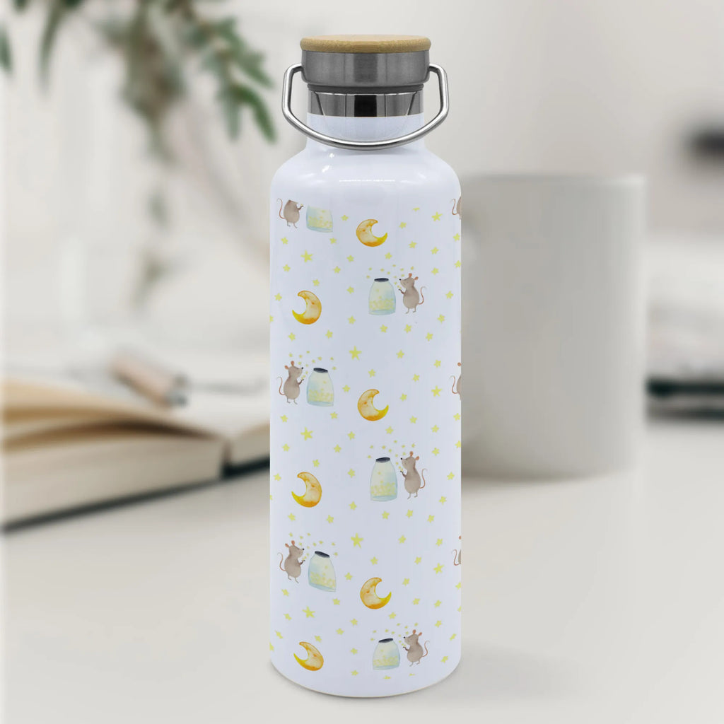 Trinkflasche Maus Sterne Muster Thermosflasche, Isolierflasche, Edelstahl, Trinkflasche, isoliert, Wamrhaltefunktion, Sportflasche, Flasche zum Sport, Sportlerflasche, Tiermotive, Gute Laune, lustige Sprüche, Tiere, Maus, Sterne, Wunsch, Kind, Taufe, Taufgeschenk, Geburt, Schwangerschaft, erstes Kind, Kindergeburtstag, Geburtstag, Hoffnung, Träume