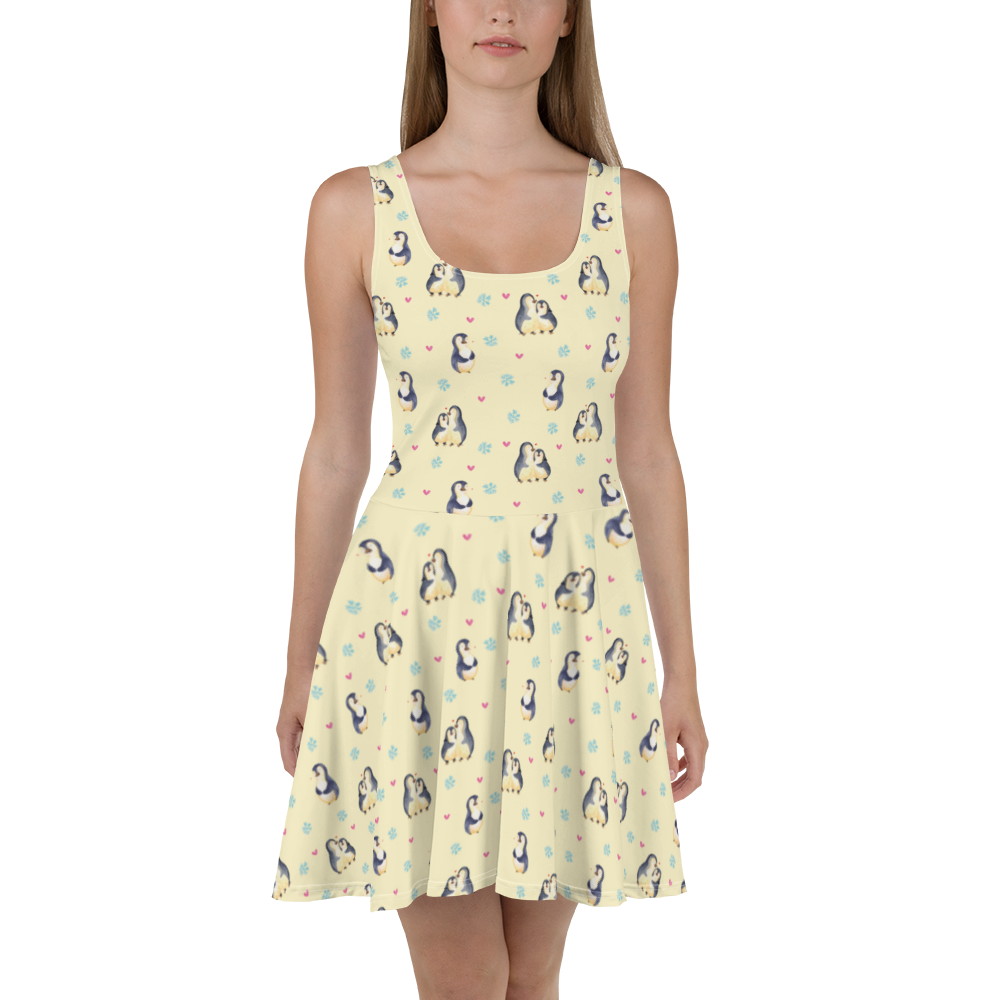 Sommerkleid Pinguin umarmen Muster Sommerkleid, Kleid, Skaterkleid, Pinguin, Liebe, Liebespaar, Liebesbeweis, Liebesgeschenk, Verlobung, Jahrestag, Hochzeitstag, Hochzeit, Hochzeitsgeschenk