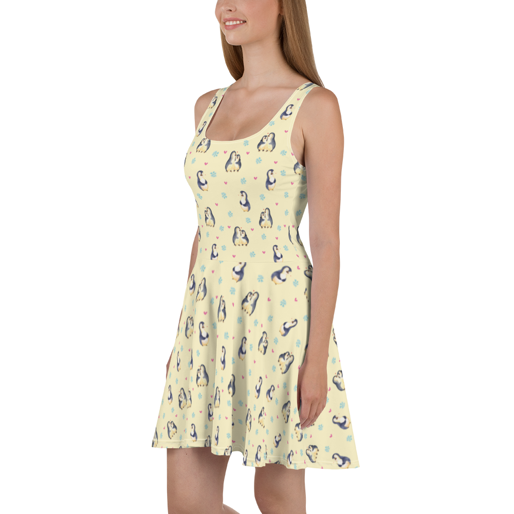 Sommerkleid Pinguin umarmen Muster Sommerkleid, Kleid, Skaterkleid, Pinguin, Liebe, Liebespaar, Liebesbeweis, Liebesgeschenk, Verlobung, Jahrestag, Hochzeitstag, Hochzeit, Hochzeitsgeschenk