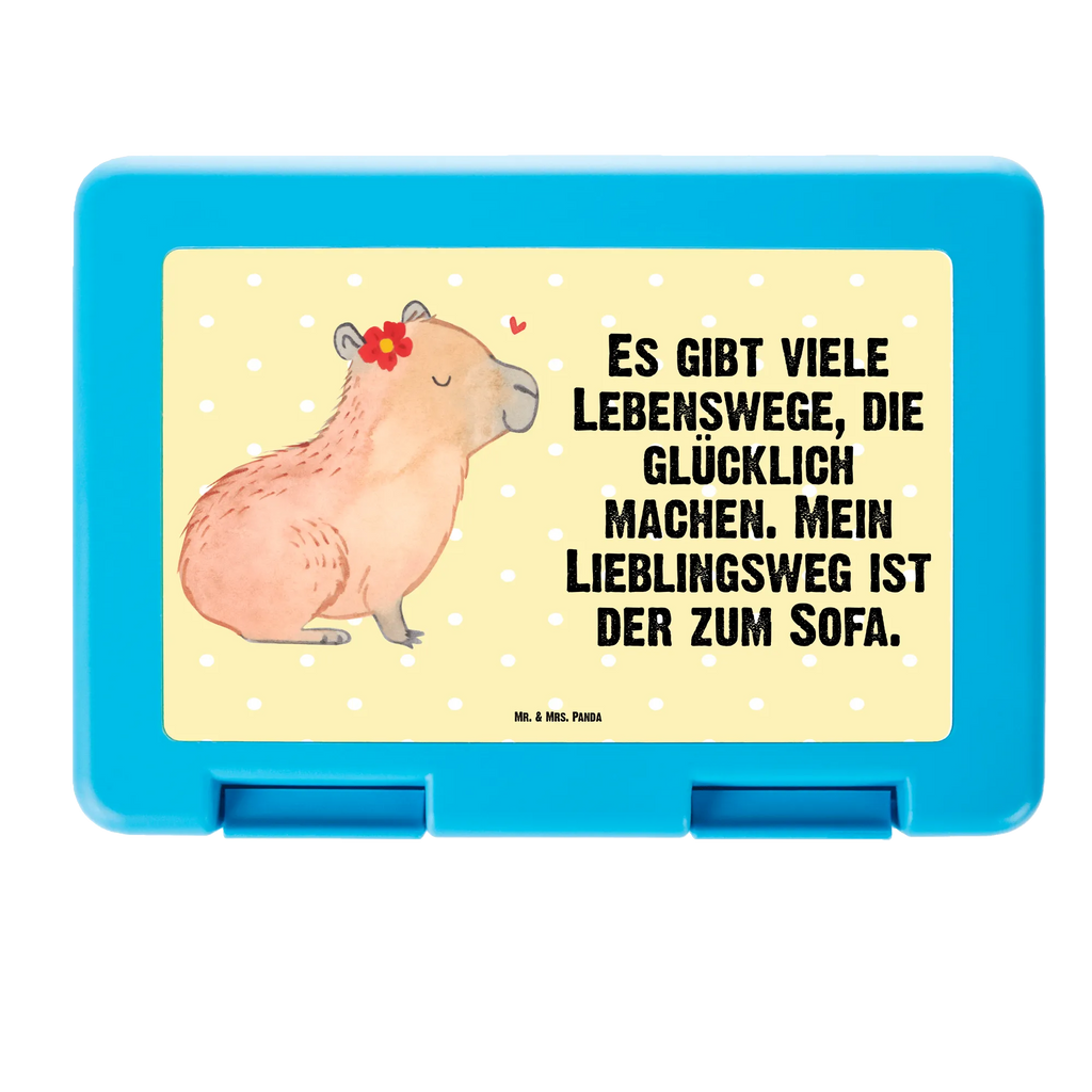 Brotdose Capybara Blume Brotbox, Snackbox, Lunch box, Butterbrotdose, Brotzeitbox, Tiermotive, Gute Laune, lustige Sprüche, Tiere, Capybara