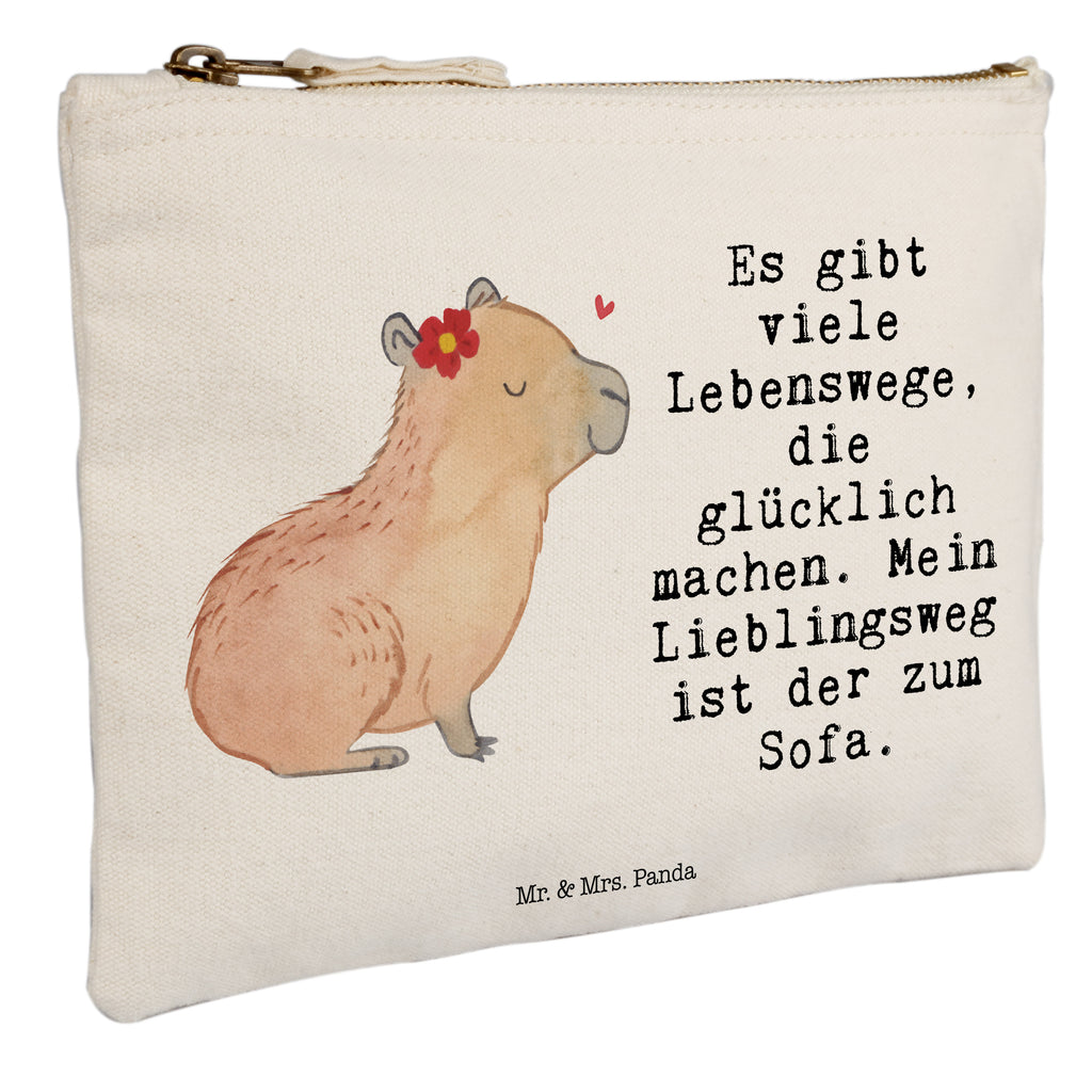 Schminktasche Capybara Blume Schminktasche, Kosmetiktasche, Kosmetikbeutel, Stiftemäppchen, Etui, Federmappe, Makeup, XXL, Schminketui, Kosmetiketui, Schlamperetui, Tiermotive, Gute Laune, lustige Sprüche, Tiere, Capybara