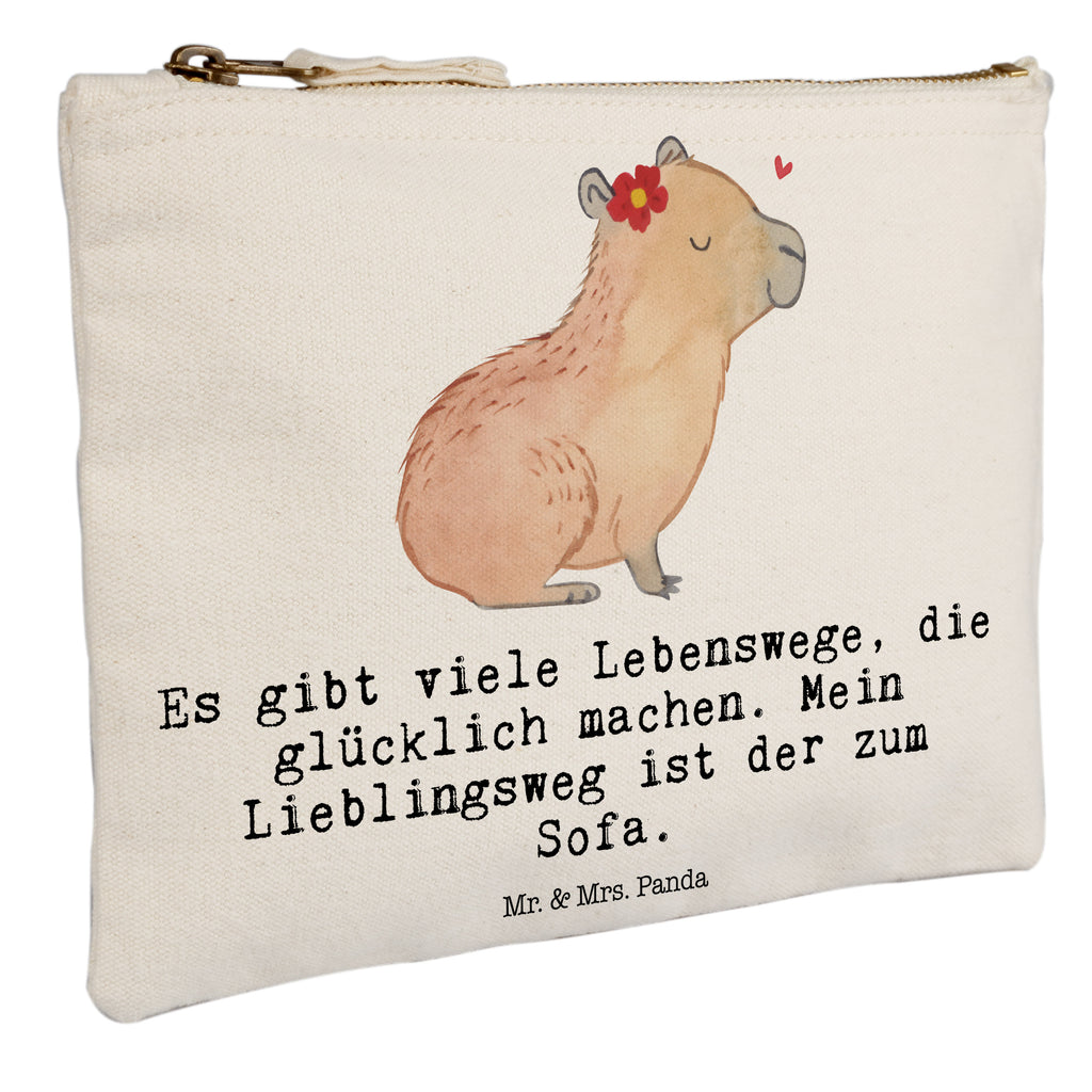 Schminktasche Capybara Blume Schminktasche, Kosmetiktasche, Kosmetikbeutel, Stiftemäppchen, Etui, Federmappe, Makeup, XXL, Schminketui, Kosmetiketui, Schlamperetui, Tiermotive, Gute Laune, lustige Sprüche, Tiere, Capybara