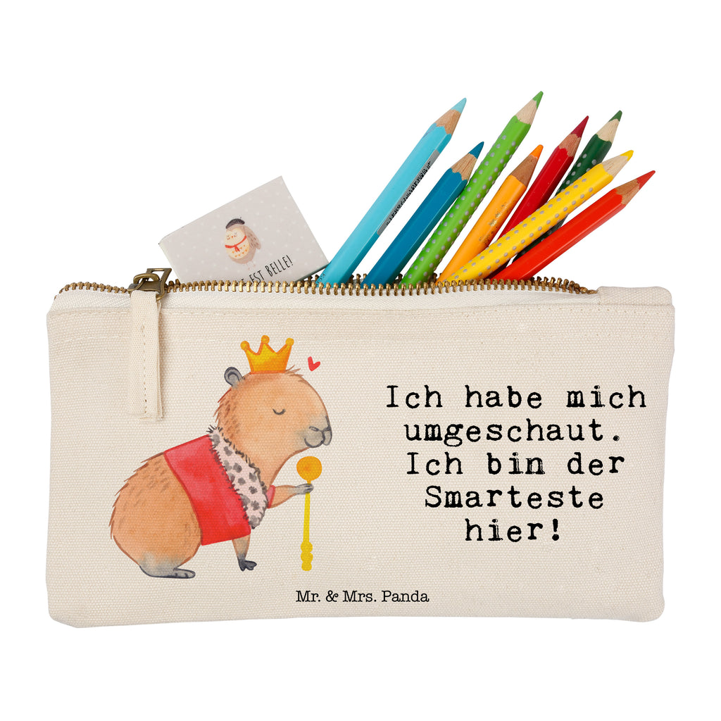 Schminktasche Capybara König Schminktasche, Kosmetiktasche, Kosmetikbeutel, Stiftemäppchen, Etui, Federmappe, Makeup, XXL, Schminketui, Kosmetiketui, Schlamperetui, Tiermotive, Gute Laune, lustige Sprüche, Tiere, Capybara, König