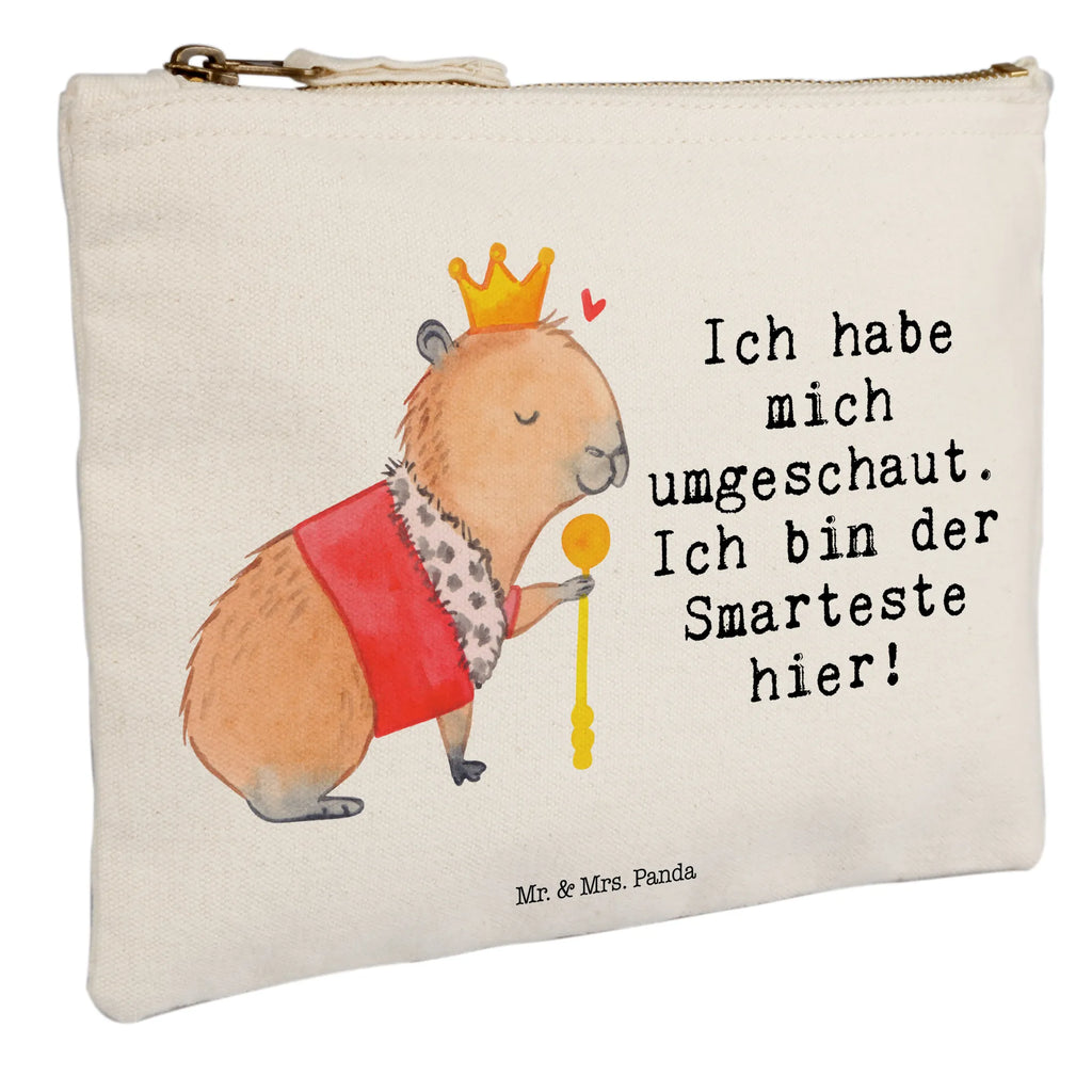 Schminktasche Capybara König Schminktasche, Kosmetiktasche, Kosmetikbeutel, Stiftemäppchen, Etui, Federmappe, Makeup, XXL, Schminketui, Kosmetiketui, Schlamperetui, Tiermotive, Gute Laune, lustige Sprüche, Tiere, Capybara, König