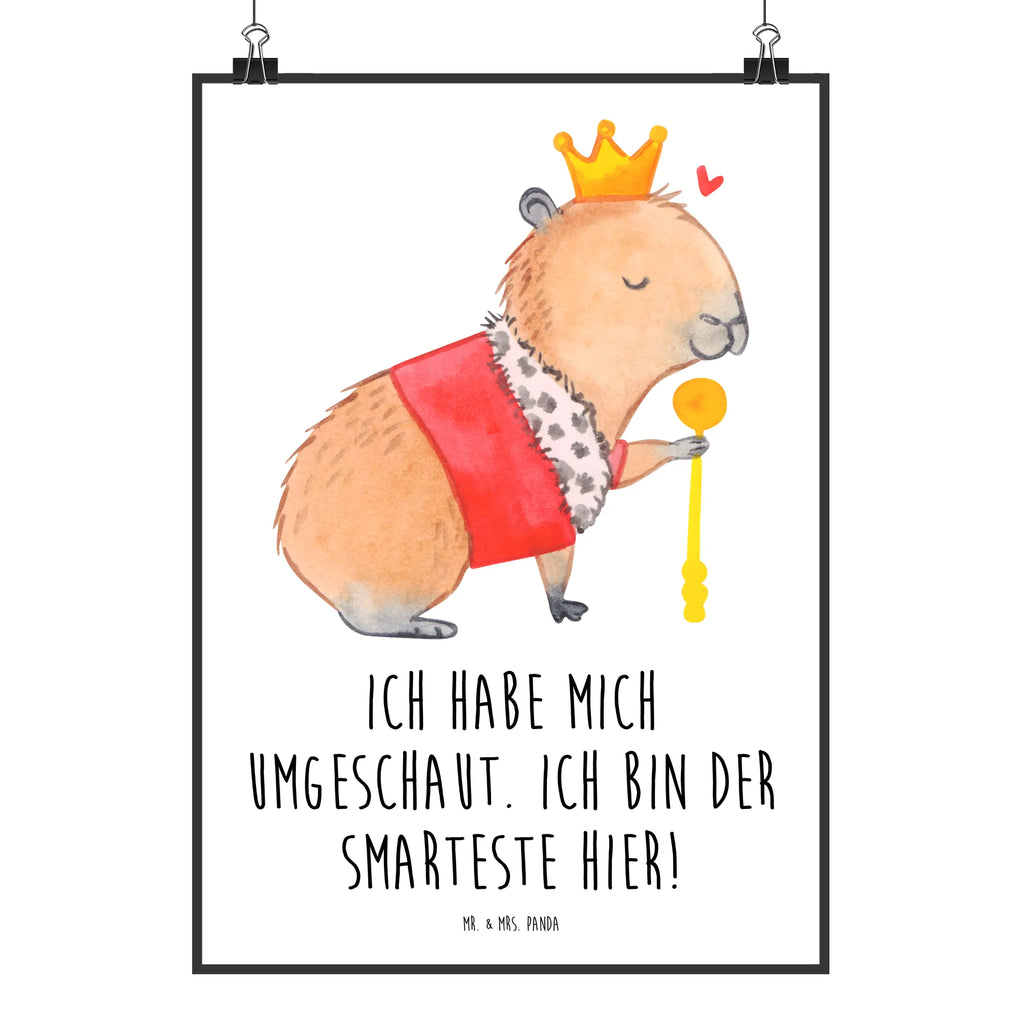 Poster Capybara König Poster, Wandposter, Bild, Wanddeko, Küchenposter, Kinderposter, Wanddeko Bild, Raumdekoration, Wanddekoration, Handgemaltes Poster, Mr. & Mrs. Panda Poster, Designposter, Kunstdruck, Posterdruck, Tiermotive, Gute Laune, lustige Sprüche, Tiere, Capybara, König