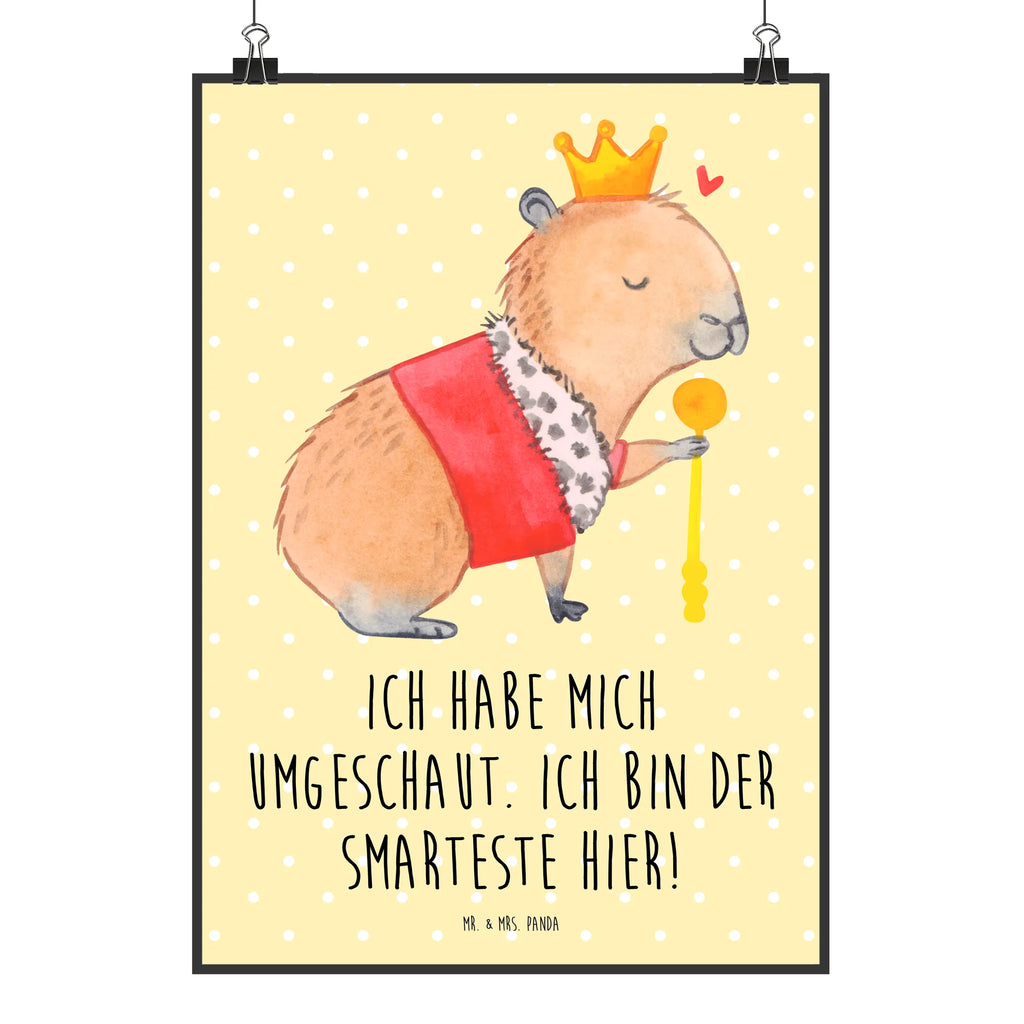 Poster Capybara König Poster, Wandposter, Bild, Wanddeko, Küchenposter, Kinderposter, Wanddeko Bild, Raumdekoration, Wanddekoration, Handgemaltes Poster, Mr. & Mrs. Panda Poster, Designposter, Kunstdruck, Posterdruck, Tiermotive, Gute Laune, lustige Sprüche, Tiere, Capybara, König