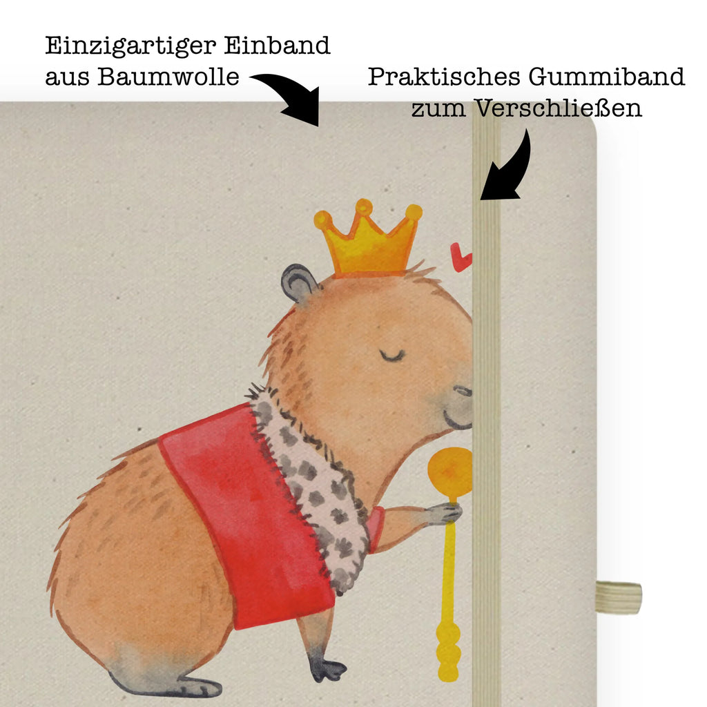 Baumwoll Notizbuch Capybara König Notizen, Eintragebuch, Tagebuch, Notizblock, Adressbuch, Journal, Kladde, Skizzenbuch, Notizheft, Schreibbuch, Schreibheft, Tiermotive, Gute Laune, lustige Sprüche, Tiere, Capybara, König