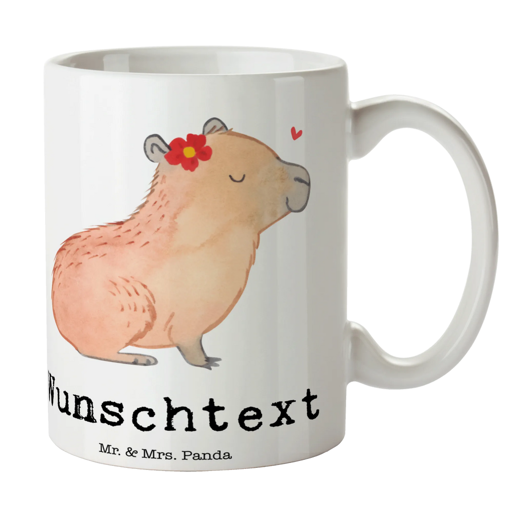 Personalisierte Tasse Capybara Blume Personalisierte Tasse, Namenstasse, Wunschname, Personalisiert, Tasse, Namen, Drucken, Tasse mit Namen, Tiermotive, Gute Laune, lustige Sprüche, Tiere, Capybara