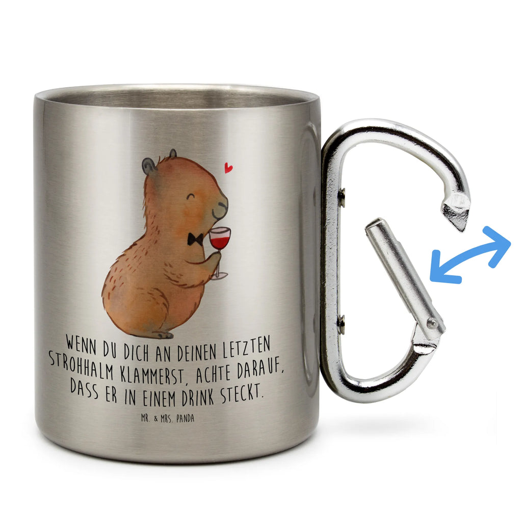 Edelstahlbecher Capybara Wein Edelstahltasse, Karabiner, Edelstahlbecher, Outdoor, Camping, Tasse, Becher, Tiermotive, Gute Laune, lustige Sprüche, Tiere, Capybara Weinflasche, Weinliebhaber Geschenk, Capybara Zeichnung, Adrette Tiere, Panda Handzeichnung, Weintrinkendes Nagetier, Capybara Kunstwerk, Geschenk für Weinkenner, Stilvolles Capybara, Heiterer Capybara, Liebe zum Wein Spruch, Wein Spaßbild, Handgezeichnetes Capybara