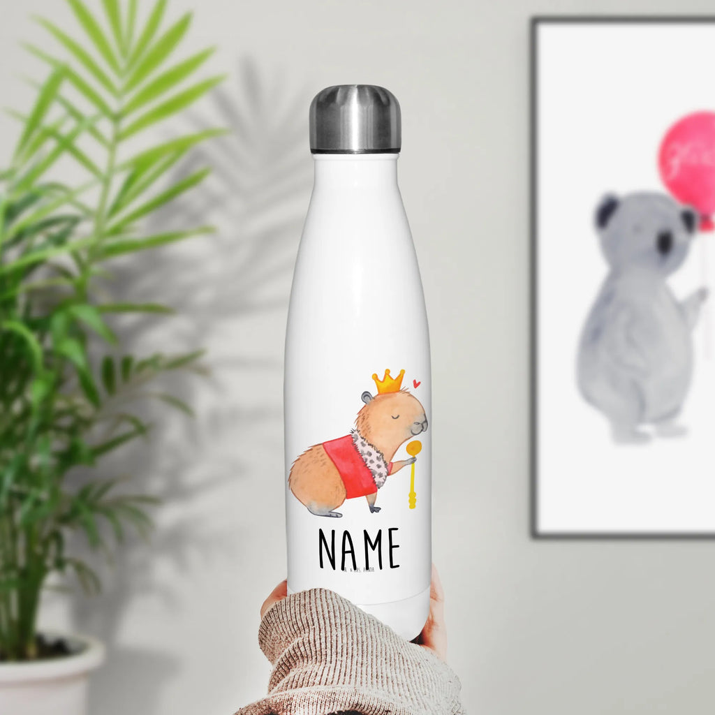 Personalisierte Thermosflasche Capybara König Personalisierte Isolierflasche, Personalisierte Thermoflasche, Personalisierte Trinkflasche, Trinkflasche Mit Namen, Wunschname, Bedrucken, Namensflasche, Tiermotive, Gute Laune, lustige Sprüche, Tiere, Capybara, König