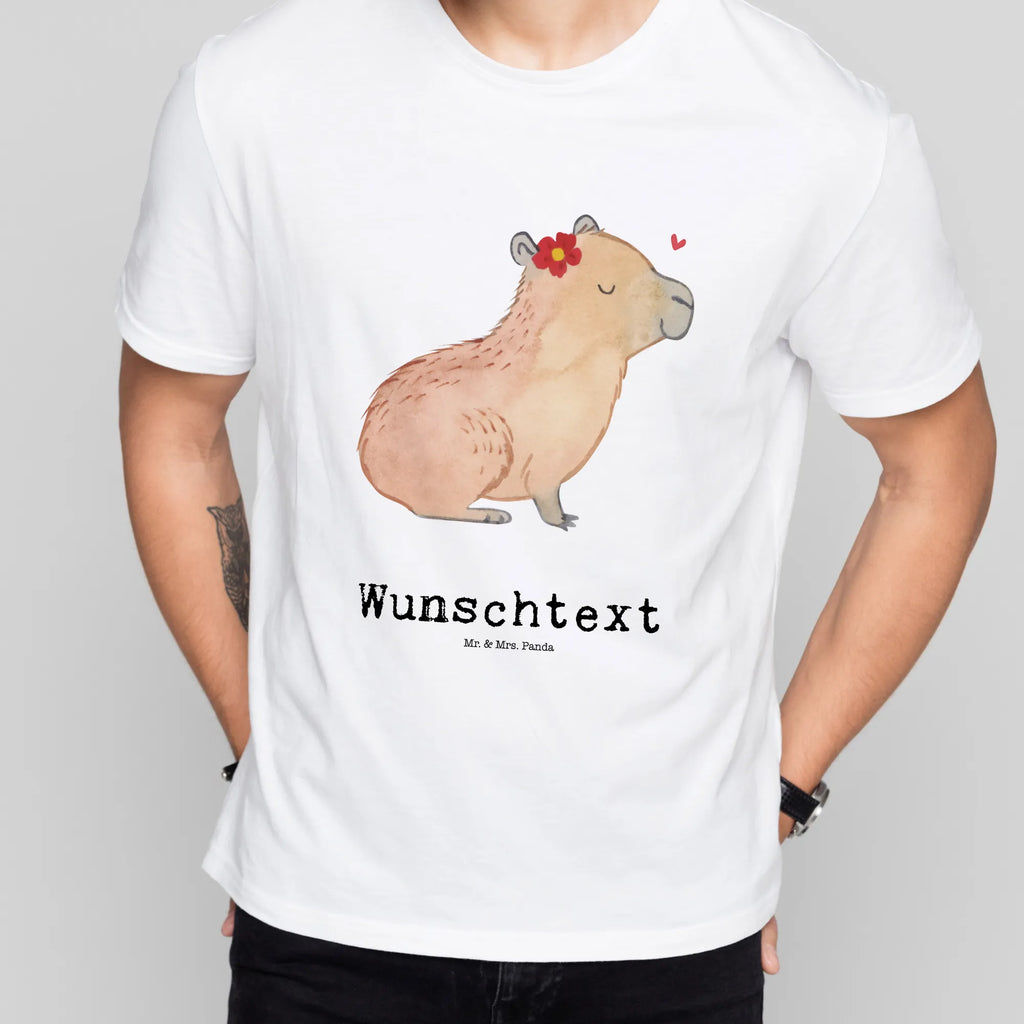 Personalisiertes T-Shirt Capybara Blume T-Shirt Personalisiert, T-Shirt mit Namen, T-Shirt mit Aufruck, Männer, Frauen, Tiermotive, Gute Laune, lustige Sprüche, Tiere, Capybara