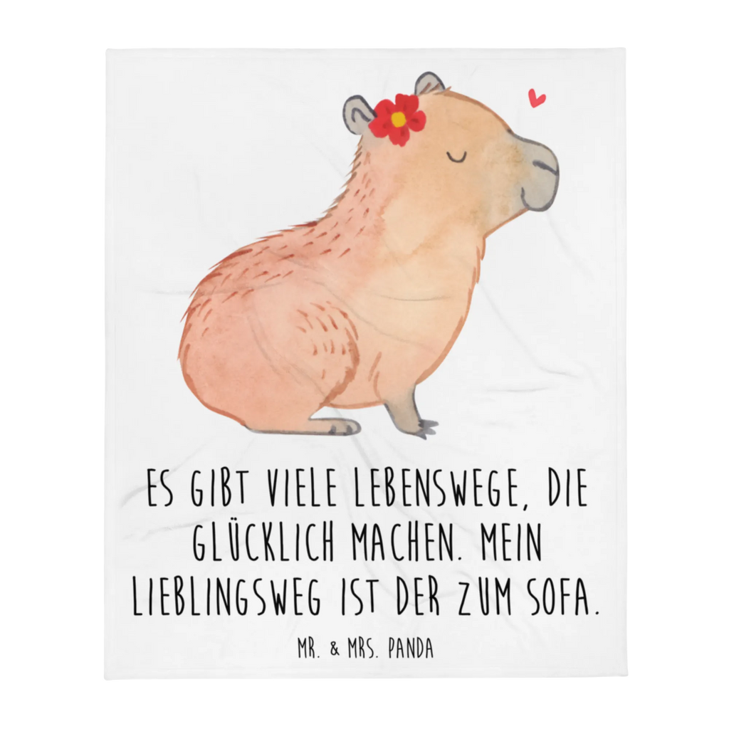 Kuscheldecke Capybara Blume Decke, Wohndecke, Tagesdecke, Wolldecke, Sofadecke, Tiermotive, Gute Laune, lustige Sprüche, Tiere, Capybara