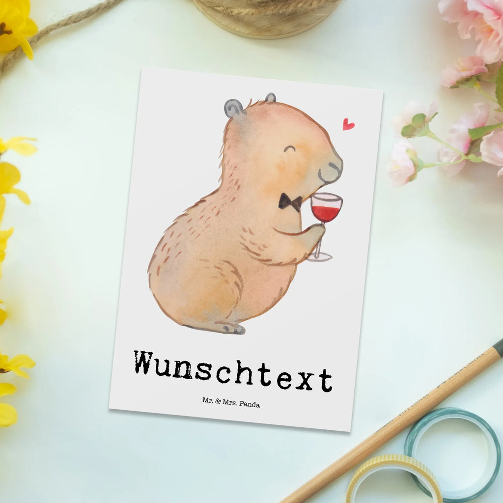 Personalisierte Postkarte Capybara Wein Postkarte mit Namen, Postkarte bedrucken, Postkarte mit Wunschtext, Postkarte personalisierbar, Geschenkkarte mit Namen, Grußkarte mit Namen, Karte mit Namen, Einladung mit Namen, Ansichtskarte mit Namen, Geschenkkarte mit Wunschtext, Grußkarte mit Wunschtext, Karte mit Wunschtext, Einladung mit Wunschtext, Ansichtskarte mit Wunschtext, Tiermotive, Gute Laune, lustige Sprüche, Tiere, Capybara Weinflasche, Weinliebhaber Geschenk, Capybara Zeichnung, Adrette Tiere, Panda Handzeichnung, Weintrinkendes Nagetier, Capybara Kunstwerk, Geschenk für Weinkenner, Stilvolles Capybara, Heiterer Capybara, Liebe zum Wein Spruch, Wein Spaßbild, Handgezeichnetes Capybara