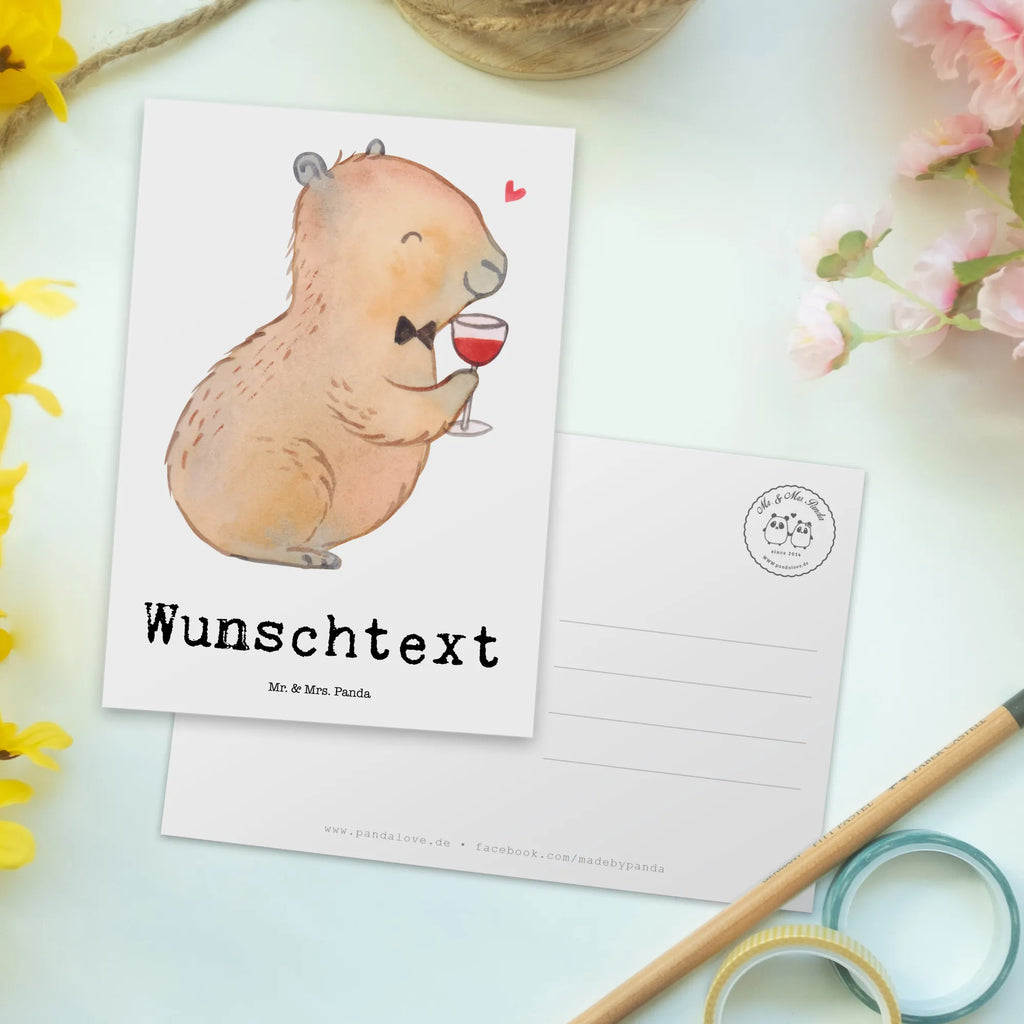 Personalisierte Postkarte Capybara Wein Postkarte mit Namen, Postkarte bedrucken, Postkarte mit Wunschtext, Postkarte personalisierbar, Geschenkkarte mit Namen, Grußkarte mit Namen, Karte mit Namen, Einladung mit Namen, Ansichtskarte mit Namen, Geschenkkarte mit Wunschtext, Grußkarte mit Wunschtext, Karte mit Wunschtext, Einladung mit Wunschtext, Ansichtskarte mit Wunschtext, Tiermotive, Gute Laune, lustige Sprüche, Tiere, Capybara Weinflasche, Weinliebhaber Geschenk, Capybara Zeichnung, Adrette Tiere, Panda Handzeichnung, Weintrinkendes Nagetier, Capybara Kunstwerk, Geschenk für Weinkenner, Stilvolles Capybara, Heiterer Capybara, Liebe zum Wein Spruch, Wein Spaßbild, Handgezeichnetes Capybara