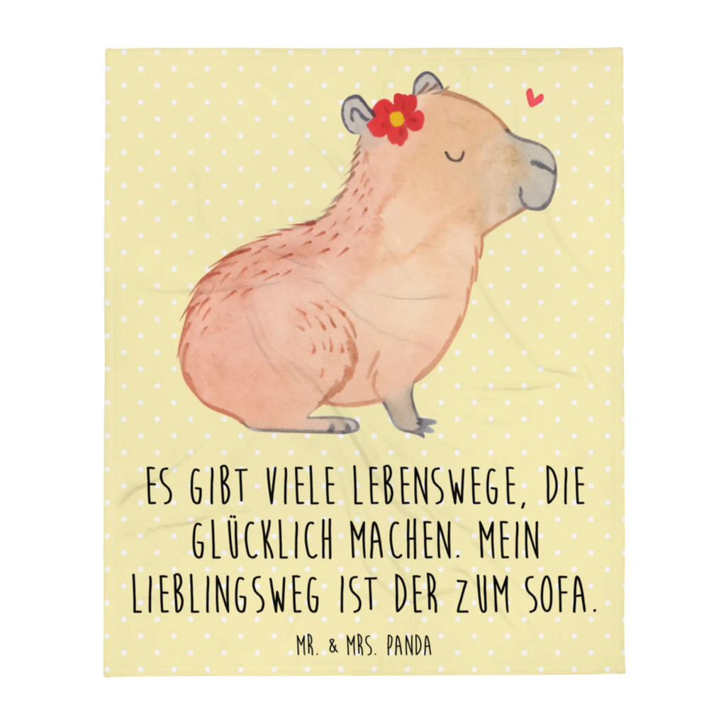 Kuscheldecke Capybara Blume Decke, Wohndecke, Tagesdecke, Wolldecke, Sofadecke, Tiermotive, Gute Laune, lustige Sprüche, Tiere, Capybara