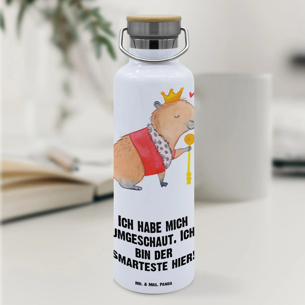 Trinkflasche Capybara König Thermosflasche, Isolierflasche, Edelstahl, Trinkflasche, isoliert, Wamrhaltefunktion, Sportflasche, Flasche zum Sport, Sportlerflasche, Tiermotive, Gute Laune, lustige Sprüche, Tiere, Capybara, König