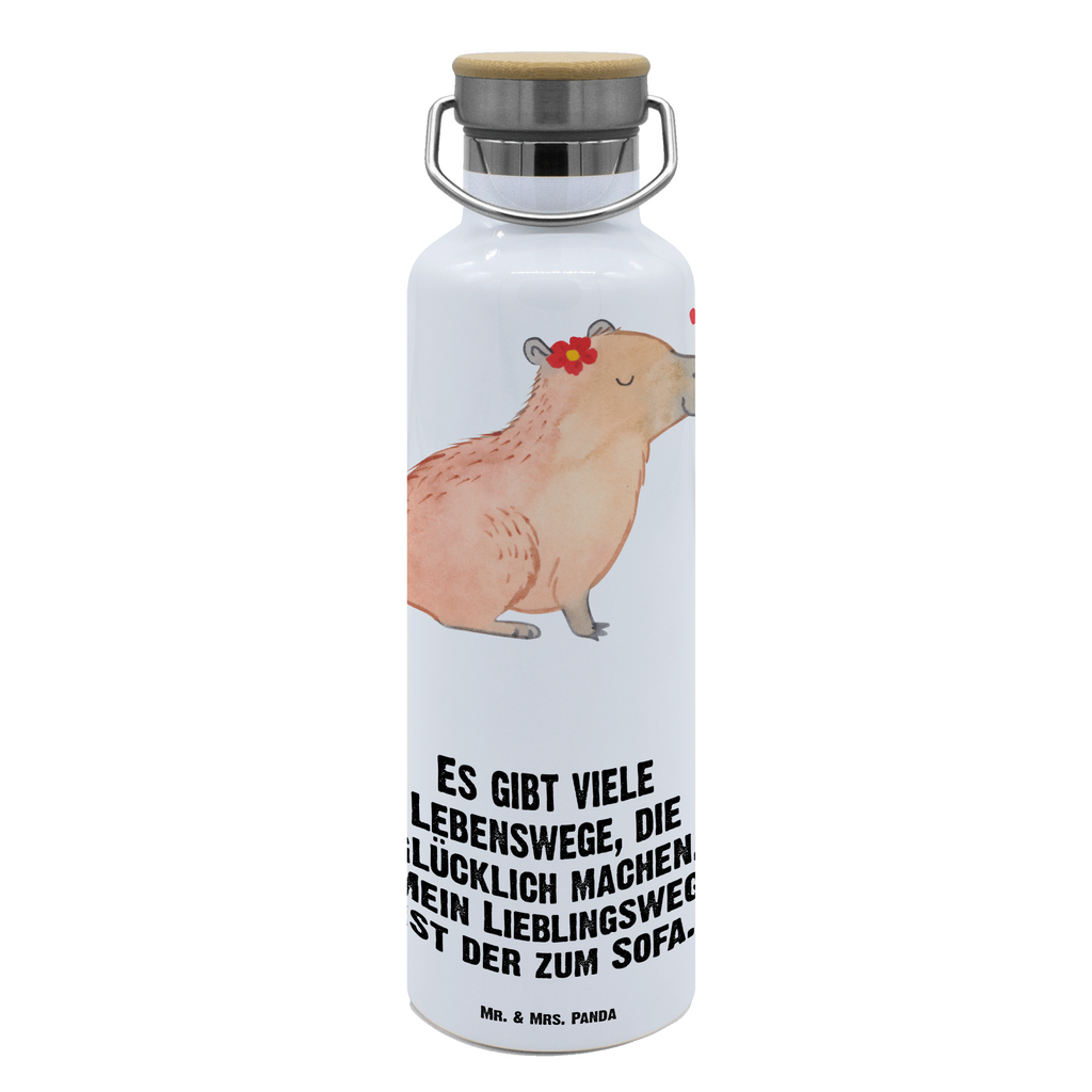 Trinkflasche Capybara Blume Thermosflasche, Isolierflasche, Edelstahl, Trinkflasche, isoliert, Wamrhaltefunktion, Sportflasche, Flasche zum Sport, Sportlerflasche, Tiermotive, Gute Laune, lustige Sprüche, Tiere, Capybara