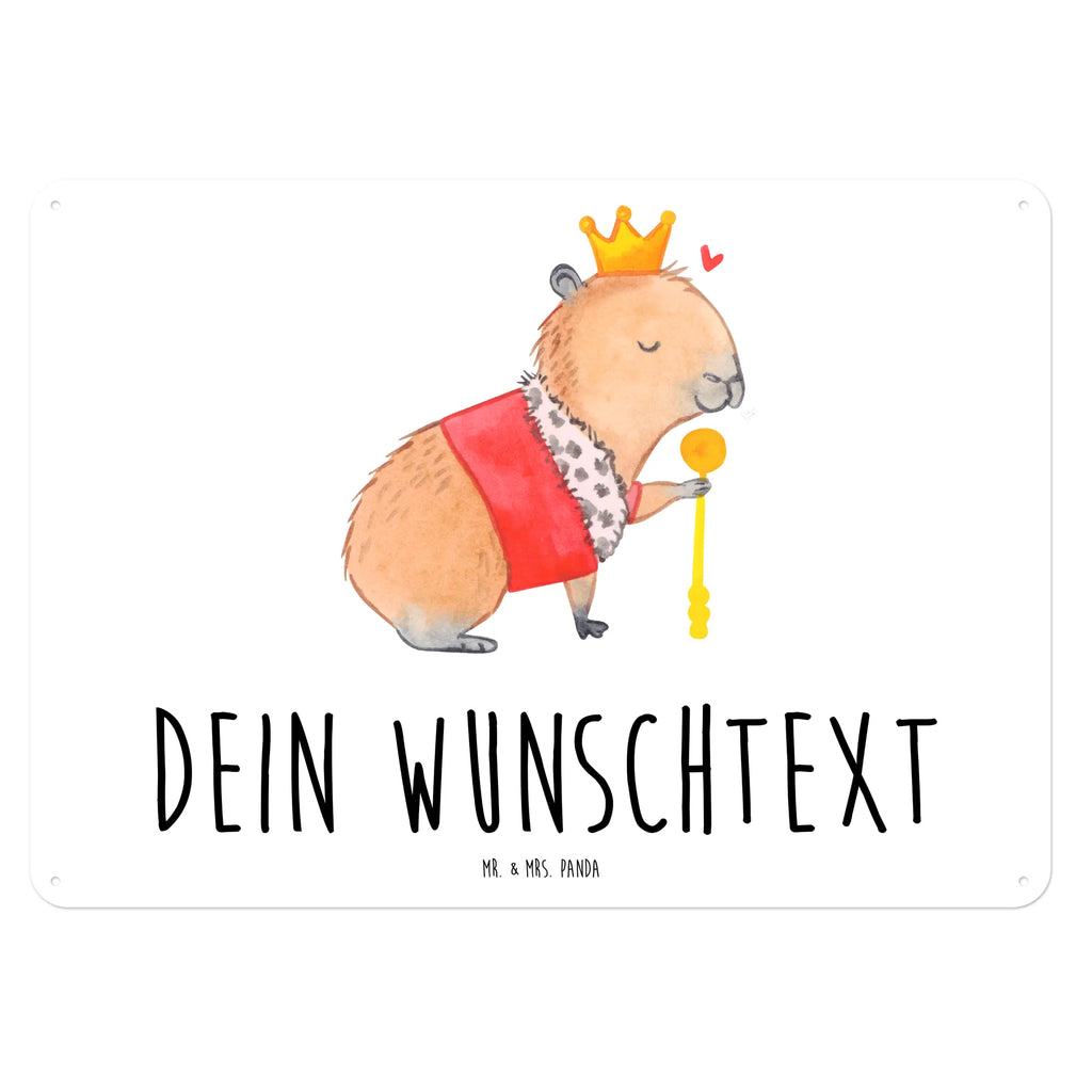 Personalisiertes Blechschild Capybara König Blechschild, Metallschild, Geschenk Schild, Schild, Magnet-Metall-Schild, Deko Schild, Wandschild, Wand-Dekoration, Türschild, Tiermotive, Gute Laune, lustige Sprüche, Tiere, Capybara, König