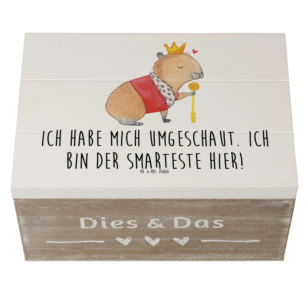 Holzkiste Capybara König Holzkiste, Kiste, Schatzkiste, Truhe, Schatulle, XXL, Erinnerungsbox, Erinnerungskiste, Dekokiste, Aufbewahrungsbox, Geschenkbox, Geschenkdose, Tiermotive, Gute Laune, lustige Sprüche, Tiere, Capybara, König