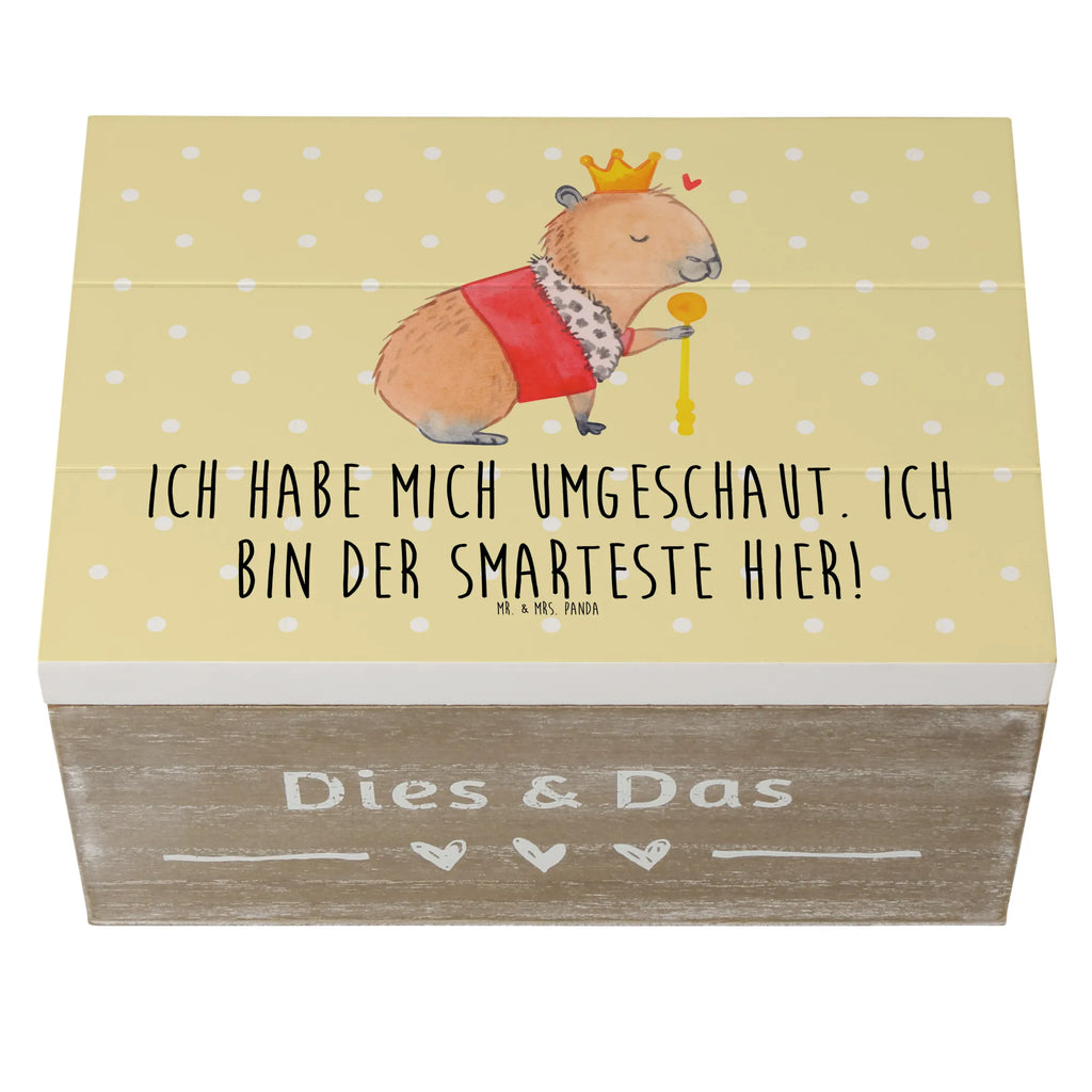 Holzkiste Capybara König Holzkiste, Kiste, Schatzkiste, Truhe, Schatulle, XXL, Erinnerungsbox, Erinnerungskiste, Dekokiste, Aufbewahrungsbox, Geschenkbox, Geschenkdose, Tiermotive, Gute Laune, lustige Sprüche, Tiere, Capybara, König