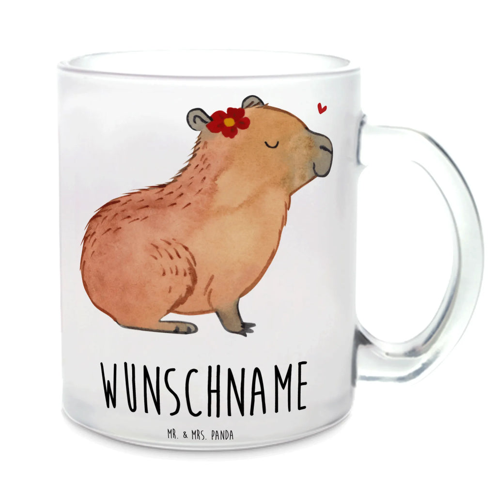 Personalisierte Teetasse Capybara Blume Personalisierte Teetasse, Personalisiertes Teeglas, Personalisierter Teebecher, Personalisierte Glas Teetasse, Personalisierte Teetasse aus Glas, Teetasse mit Namen, Teeglas mit Namen, Teebecher mit Namen, Glas Teetasse mit Namen, Teetasse aus Glas mit Namen, Teetasse Wunschname, Teetasse selbst gestalten., Tiermotive, Gute Laune, lustige Sprüche, Tiere, Capybara