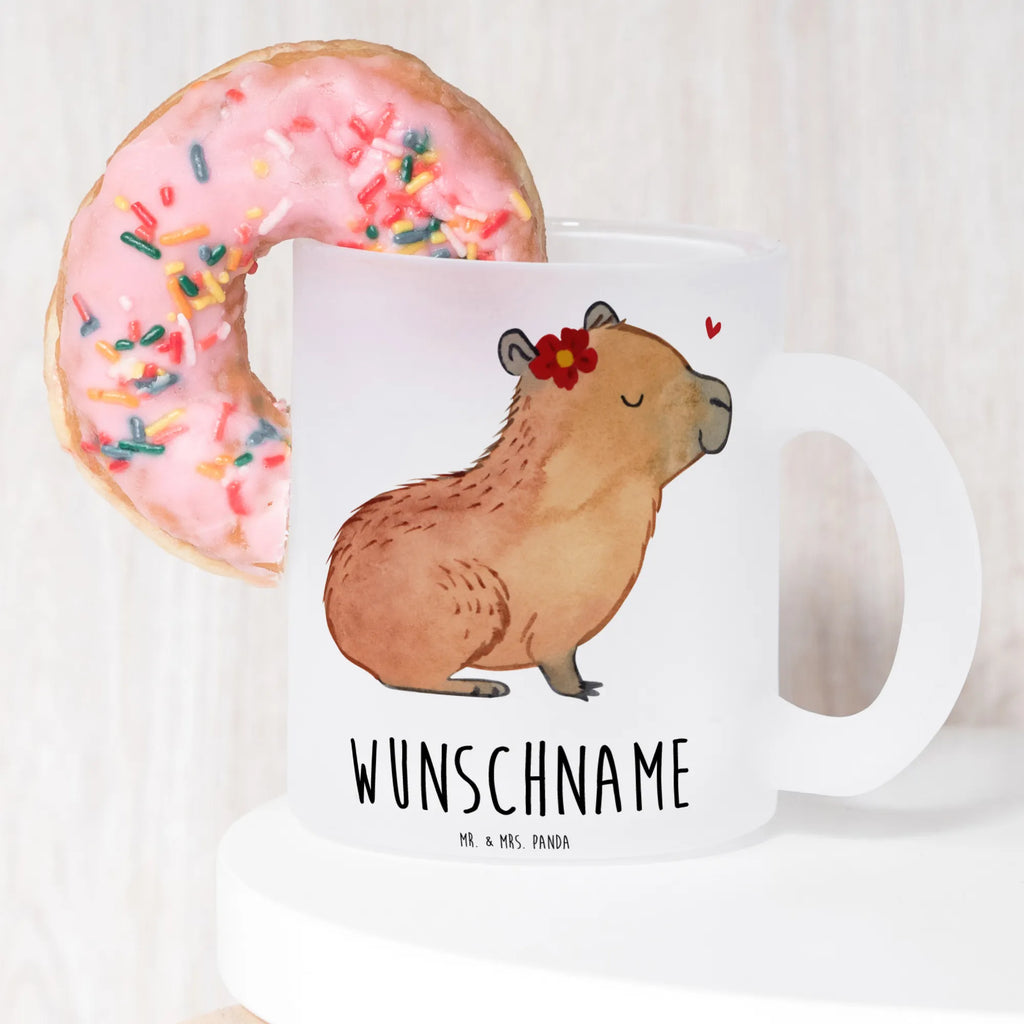 Personalisierte Teetasse Capybara Blume Personalisierte Teetasse, Personalisiertes Teeglas, Personalisierter Teebecher, Personalisierte Glas Teetasse, Personalisierte Teetasse aus Glas, Teetasse mit Namen, Teeglas mit Namen, Teebecher mit Namen, Glas Teetasse mit Namen, Teetasse aus Glas mit Namen, Teetasse Wunschname, Teetasse selbst gestalten., Tiermotive, Gute Laune, lustige Sprüche, Tiere, Capybara