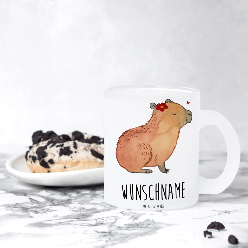 Personalisierte Teetasse Capybara Blume Personalisierte Teetasse, Personalisiertes Teeglas, Personalisierter Teebecher, Personalisierte Glas Teetasse, Personalisierte Teetasse aus Glas, Teetasse mit Namen, Teeglas mit Namen, Teebecher mit Namen, Glas Teetasse mit Namen, Teetasse aus Glas mit Namen, Teetasse Wunschname, Teetasse selbst gestalten., Tiermotive, Gute Laune, lustige Sprüche, Tiere, Capybara