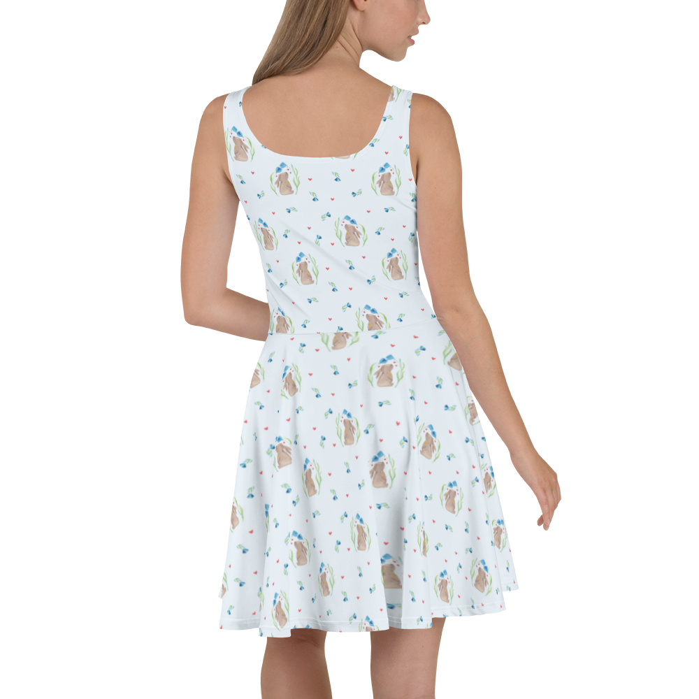 Sommerkleid Hase Blume Muster Sommerkleid, Kleid, Skaterkleid, Ostern, Osterhase, Ostergeschenke, Osternest, Osterdeko, Geschenke zu Ostern, Ostern Geschenk, Ostergeschenke Kinder, Ostern Kinder, Hase, Kaninchen, Kind, Taufe, Taufgeschenk, Geburt, Schwangerschaft, erstes Kind, Kindergeburtstag, Geburtstag, Hoffnung, Träume