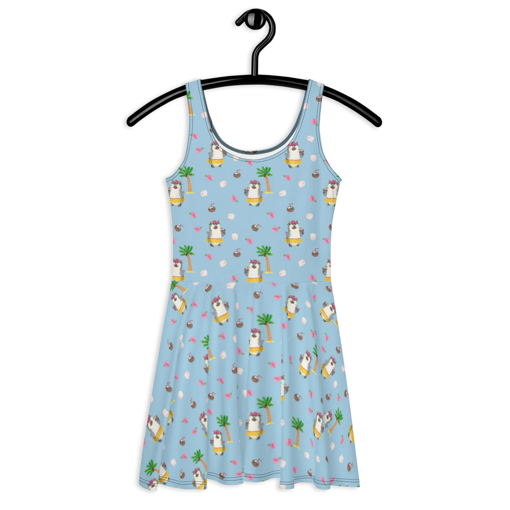 Sommerkleid Pinguin Kokosnuss Muster Sommerkleid, Kleid, Skaterkleid, Pinguin, Aloha, Hawaii, Urlaub, Kokosnuss, Pinguine