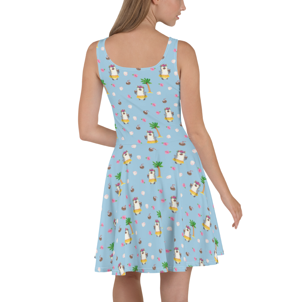 Sommerkleid Pinguin Kokosnuss Muster Sommerkleid, Kleid, Skaterkleid, Pinguin, Aloha, Hawaii, Urlaub, Kokosnuss, Pinguine