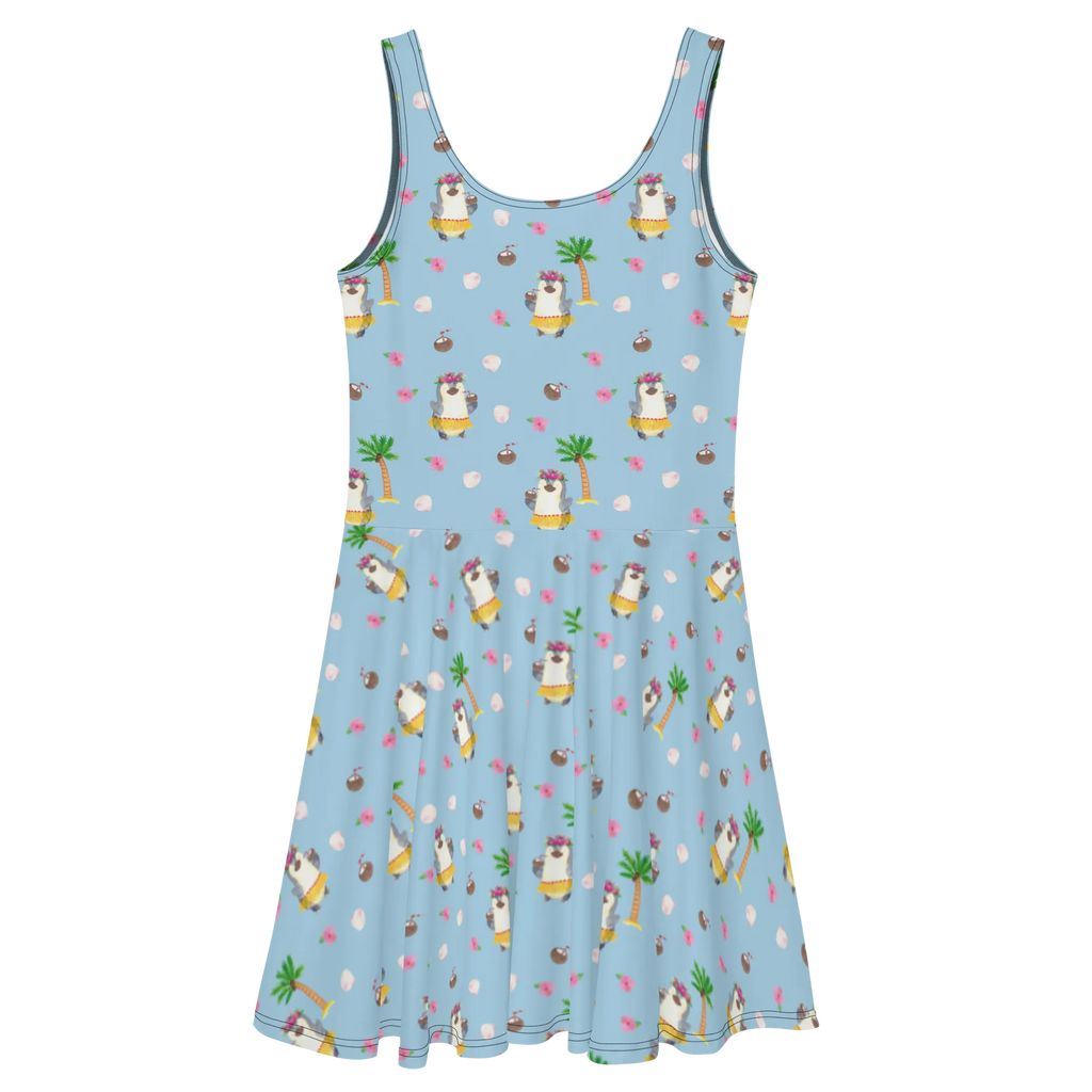 Sommerkleid Pinguin Kokosnuss Muster Sommerkleid, Kleid, Skaterkleid, Pinguin, Aloha, Hawaii, Urlaub, Kokosnuss, Pinguine