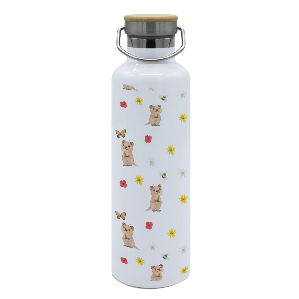 Trinkflasche Quokka Happy Muster Thermosflasche, Isolierflasche, Edelstahl, Trinkflasche, isoliert, Wamrhaltefunktion, Sportflasche, Flasche zum Sport, Sportlerflasche, Tiermotive, Gute Laune, lustige Sprüche, Tiere, Quokka, Verschieben, Aufschieberitis, Lustiger Spruch, Niedliches Tier, Dinge erledigen