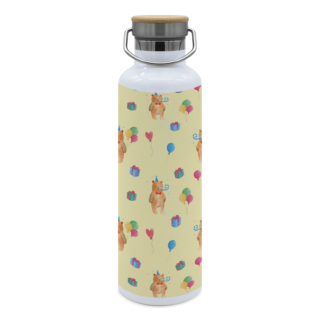 Trinkflasche Bär Geburtstag Muster Thermosflasche, Isolierflasche, Edelstahl, Trinkflasche, isoliert, Wamrhaltefunktion, Sportflasche, Flasche zum Sport, Sportlerflasche, Bär, Teddy, Teddybär, Happy Birthday, Alles Gute, Glückwunsch, Geburtstag