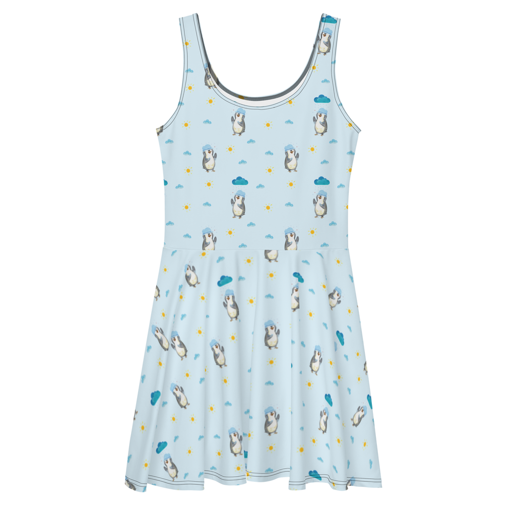 Sommerkleid Pinguin Duschen Muster Sommerkleid, Kleid, Skaterkleid, Pinguin, Pinguine, Dusche, duschen, Lebensmotto, Motivation, Neustart, Neuanfang, glücklich sein