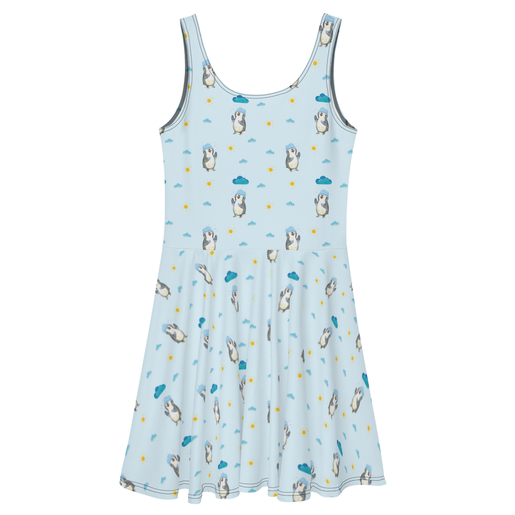 Sommerkleid Pinguin Duschen Muster Sommerkleid, Kleid, Skaterkleid, Pinguin, Pinguine, Dusche, duschen, Lebensmotto, Motivation, Neustart, Neuanfang, glücklich sein