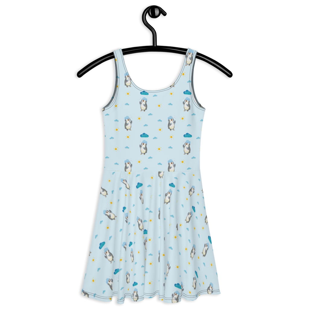 Sommerkleid Pinguin Duschen Muster Sommerkleid, Kleid, Skaterkleid, Pinguin, Pinguine, Dusche, duschen, Lebensmotto, Motivation, Neustart, Neuanfang, glücklich sein