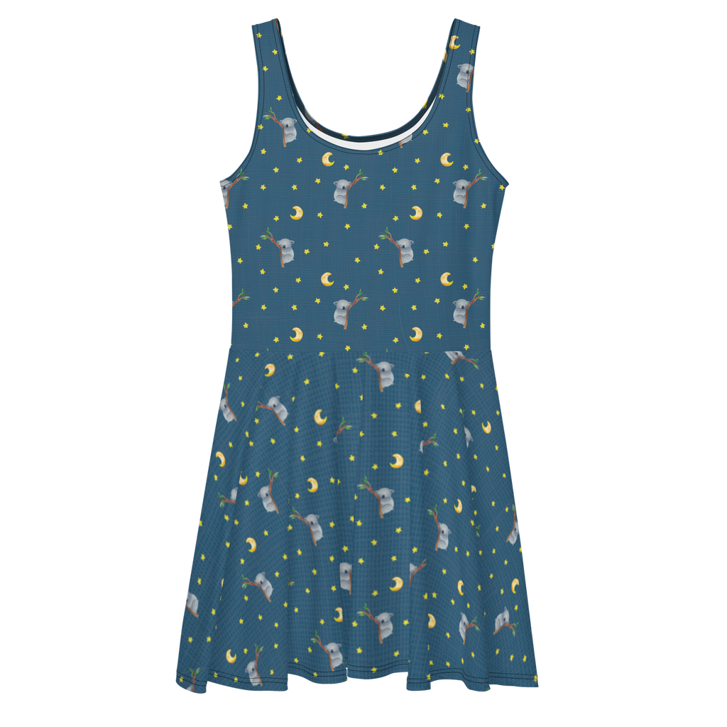 Sommerkleid Koalabär Muster Sommerkleid, Kleid, Skaterkleid, Tiermotive, Gute Laune, lustige Sprüche, Tiere, Koala, träumen, Traum, schlafen, Schlafzimmer, Traumland, Bär, Koalabär