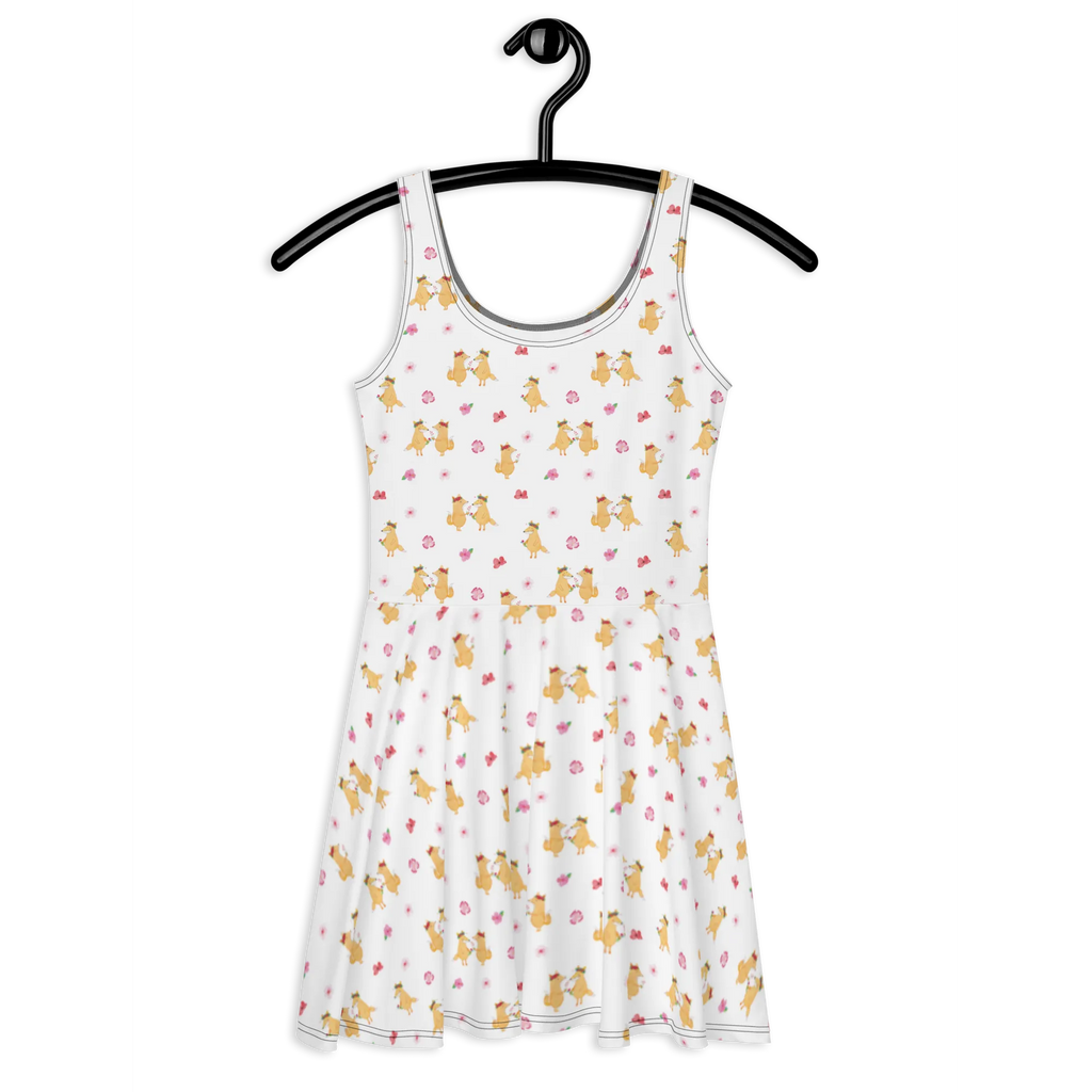 Sommerkleid Fuchs Blumen Muster Sommerkleid, Kleid, Skaterkleid, Fuchs, Füchse, Fox, Liebe, Freundin, Fuchsmädchen, Blumenmädchen, Freundinnen, Liebesbeweis, Blume, Blumen, Motivation, Freude, ich, mich, Selbstliebe