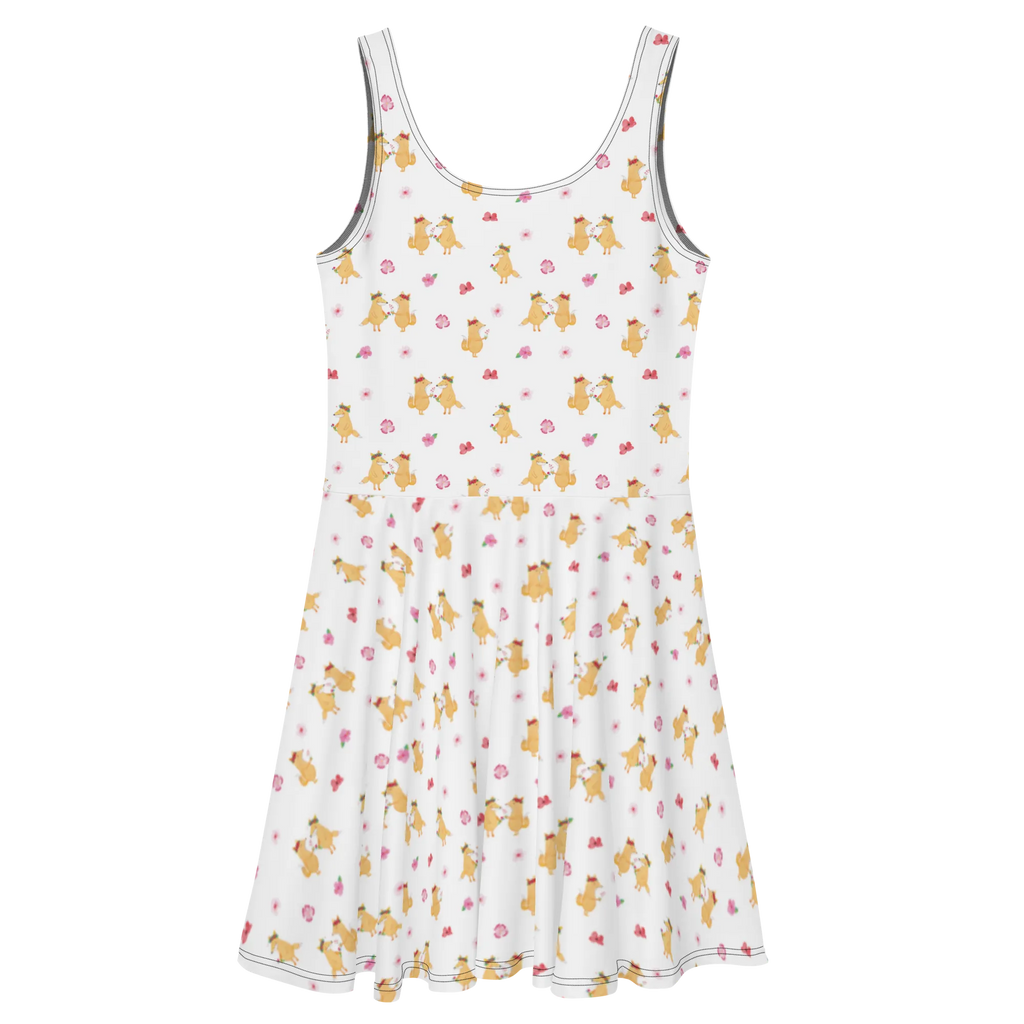 Sommerkleid Fuchs Blumen Muster Sommerkleid, Kleid, Skaterkleid, Fuchs, Füchse, Fox, Liebe, Freundin, Fuchsmädchen, Blumenmädchen, Freundinnen, Liebesbeweis, Blume, Blumen, Motivation, Freude, ich, mich, Selbstliebe