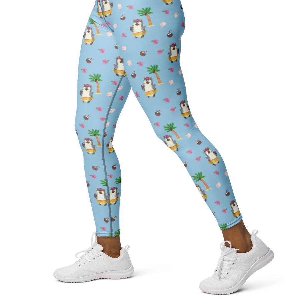 Yogahose Pinguin Kokosnuss Muster Yogapants, Yogaleggings, Yogaleggins, Yogahose Damen, Yogahose, Frauen, Yogahose Mädchen, Yogahose Kinder, Yogahose Herren, Yogahose Männer, Pinguin, Aloha, Hawaii, Urlaub, Kokosnuss, Pinguine