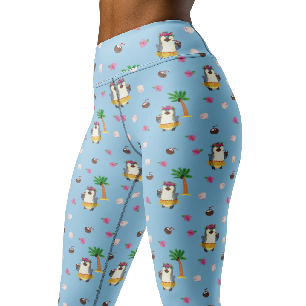 Yogahose Pinguin Kokosnuss Muster Yogapants, Yogaleggings, Yogaleggins, Yogahose Damen, Yogahose, Frauen, Yogahose Mädchen, Yogahose Kinder, Yogahose Herren, Yogahose Männer, Pinguin, Aloha, Hawaii, Urlaub, Kokosnuss, Pinguine